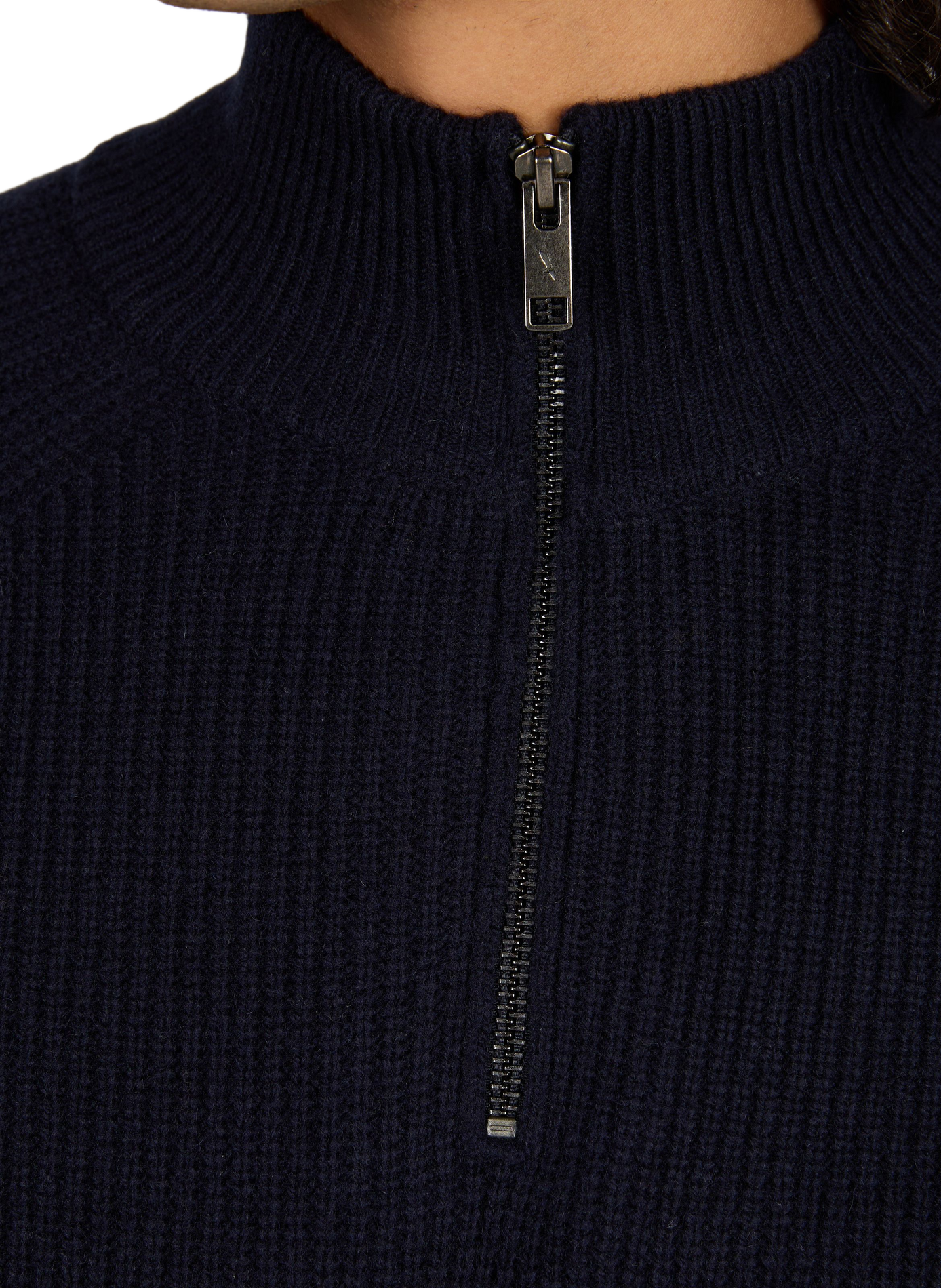 Pull droit col montant en laine AIGLE Bleu