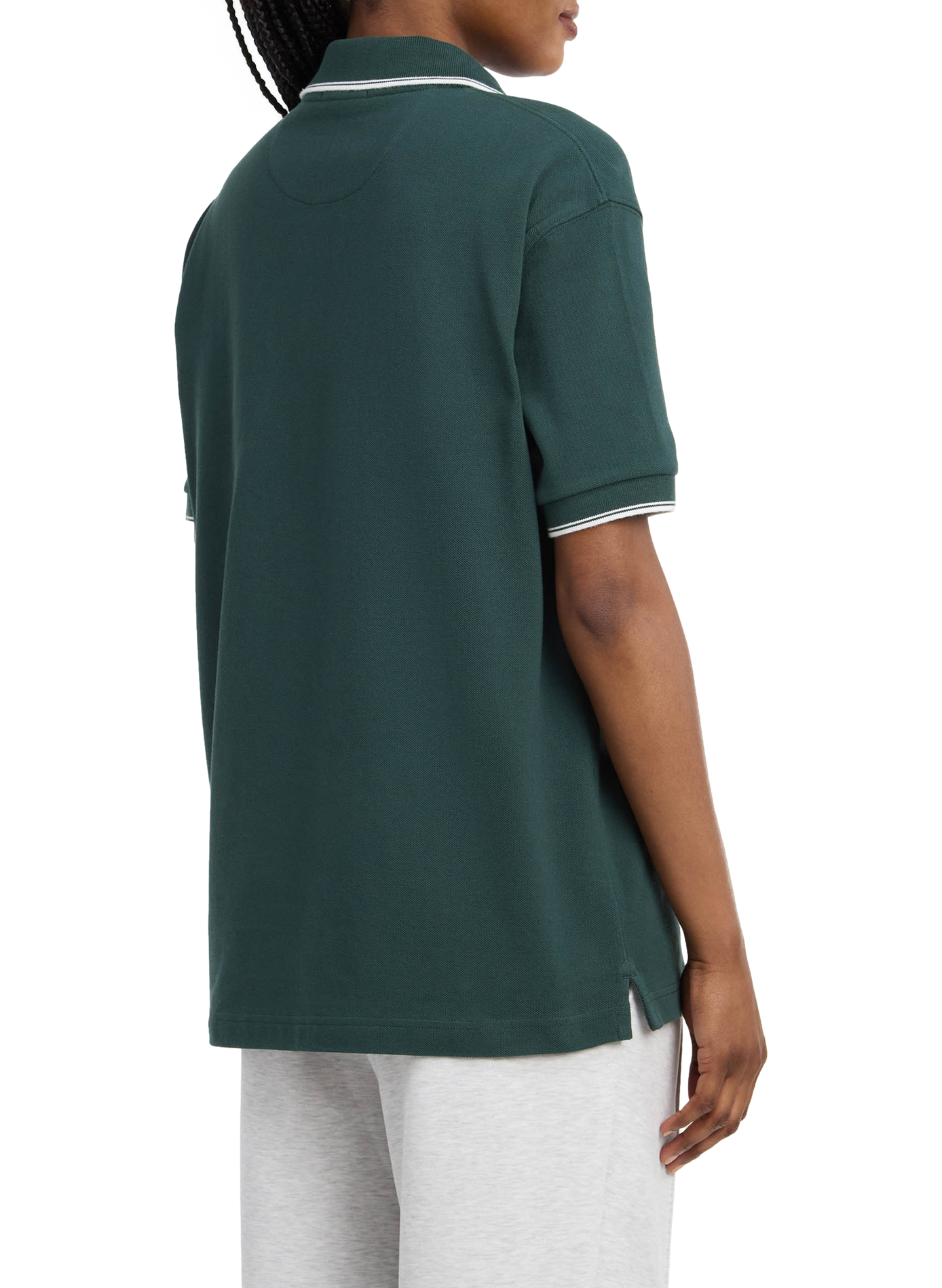 Polo droit à logo brodé en coton EDEN PARK Green