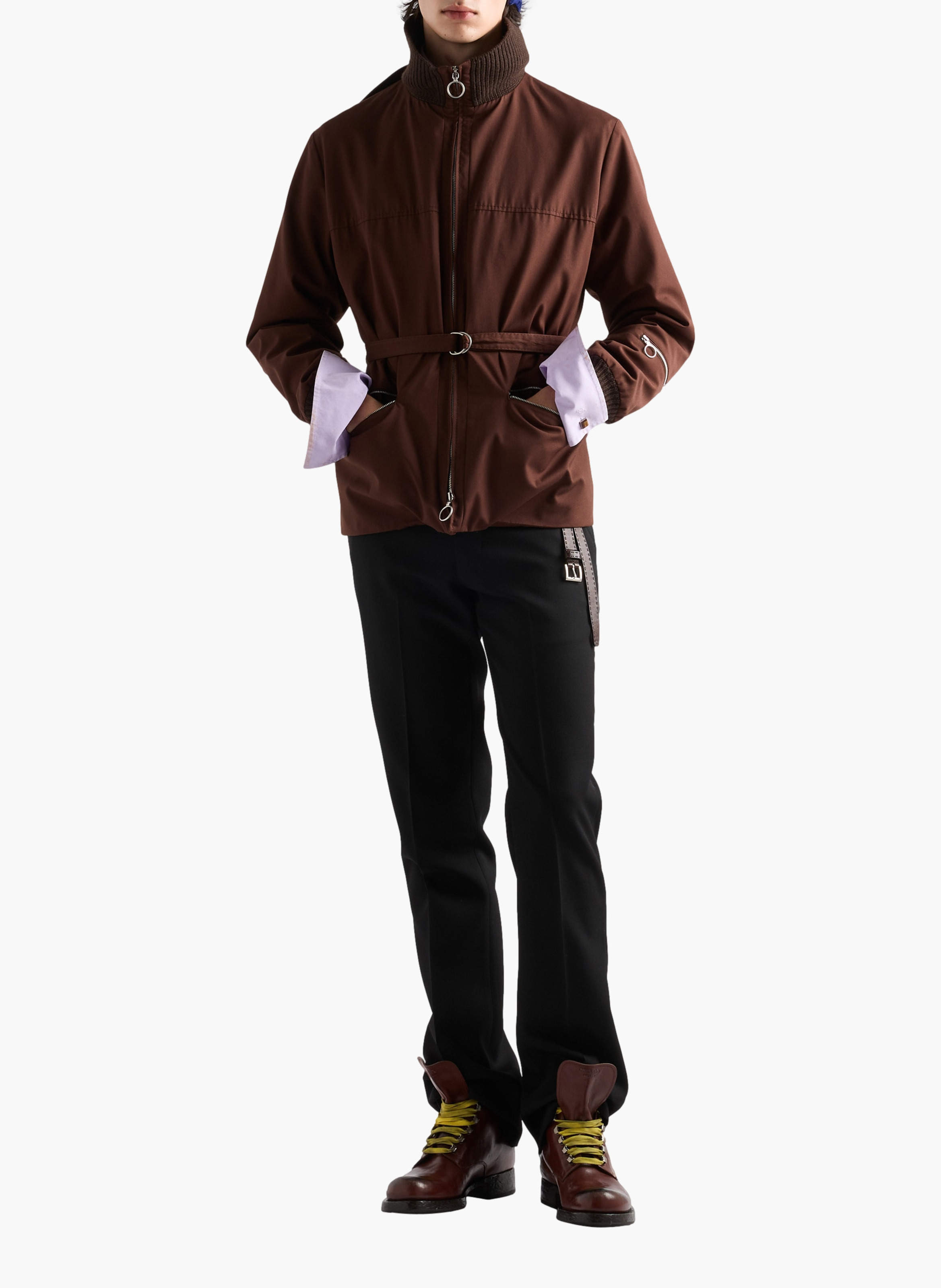 Veste en tissu technique PRADA Marron