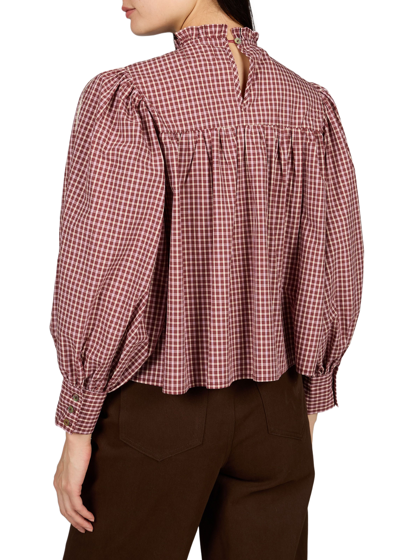 Ruime blouse met print van katoen GARANCE Roze