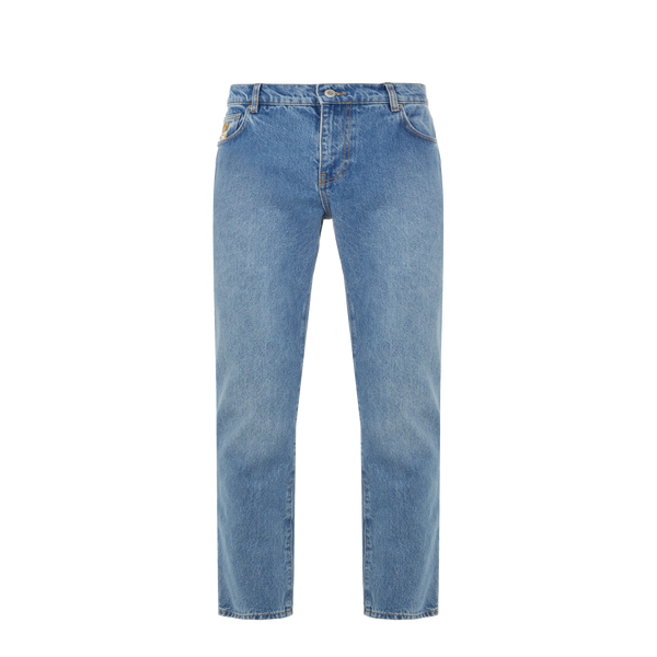 Moschino Teddy Patch Jeans In Blue
