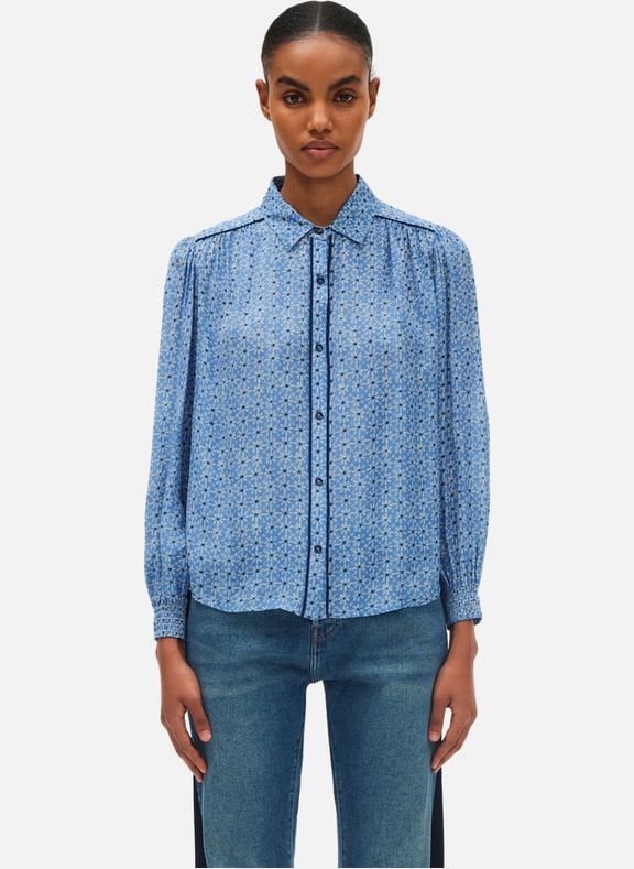 Chemise fluide à fleurs géométriques - usha Blanc by PABLO PABLO Chemise fluide à fleurs géométriques - usha Blanc
