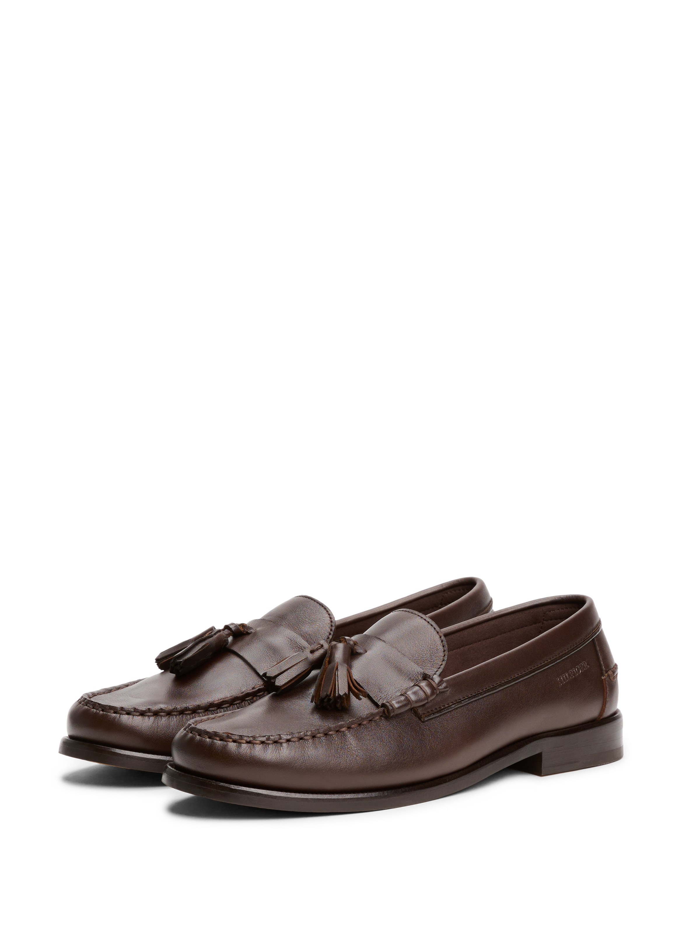 Leather loafers with tassels TOMMY HILFIGER Brown