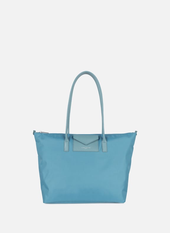 Grand sac cabas épaule - smart kba Bleu by LANCASTER LANCASTER Grand sac cabas épaule - smart kba Bleu