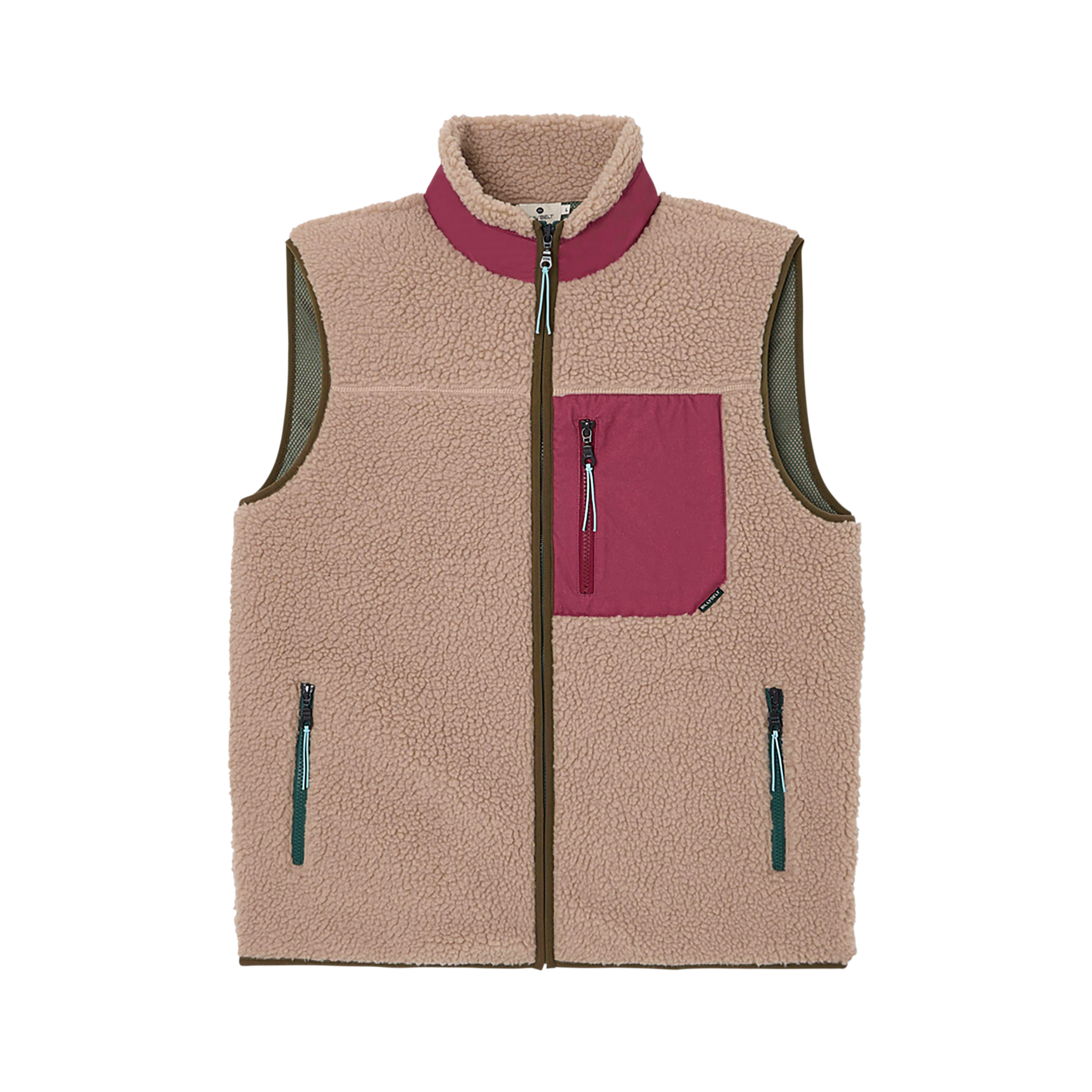 Veste sherpa zippée sans manches BILLYBELT Marron