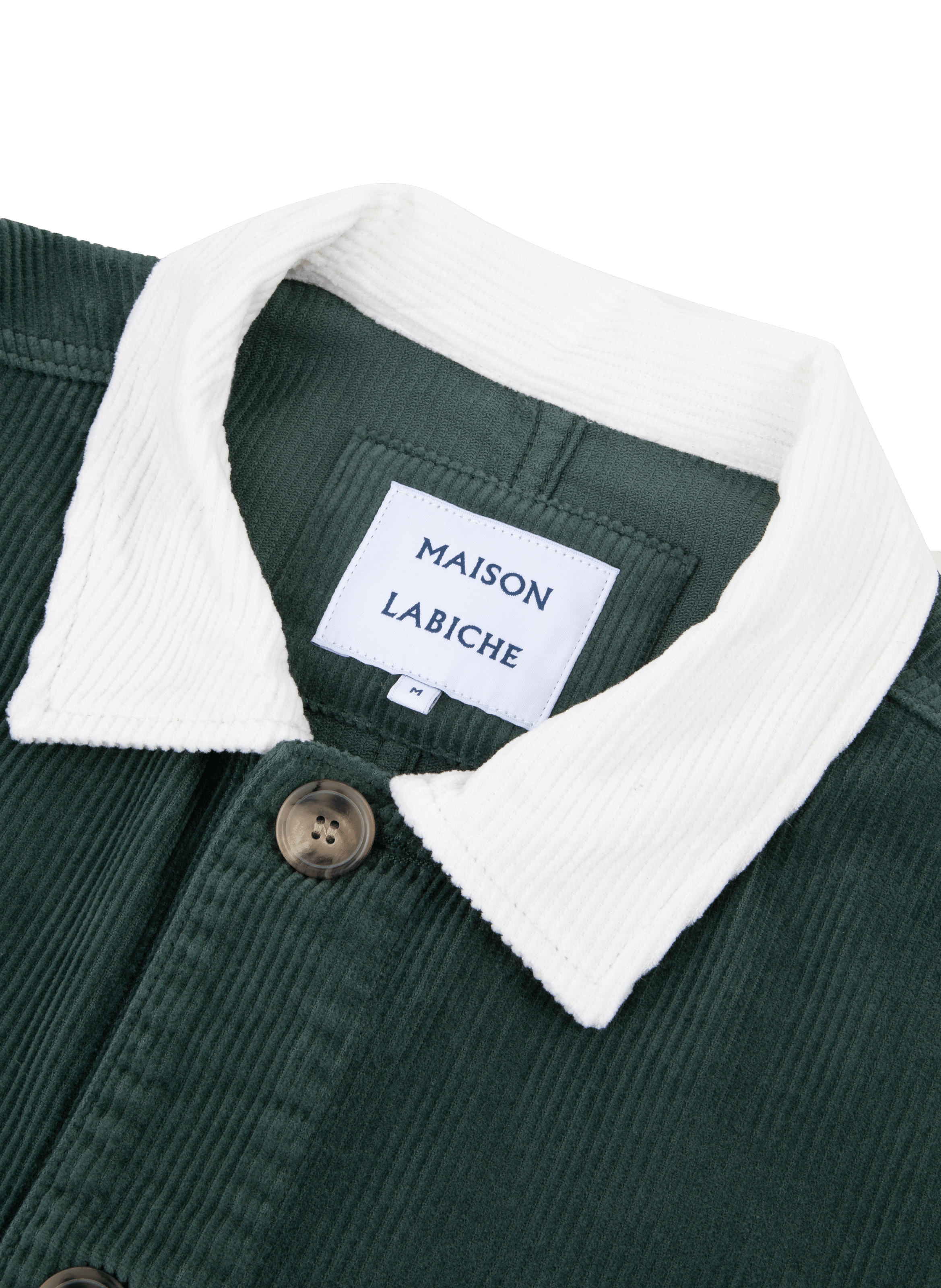Veste droite en velours côtelé de coton MAISON LABICHE Vert