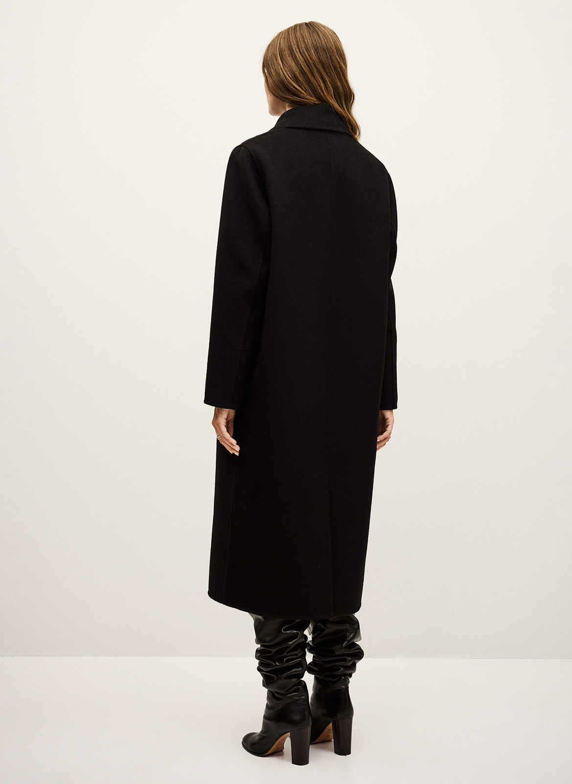 Manteau oversize col tailleur en laine mélangée koxlow BA&SH Noir