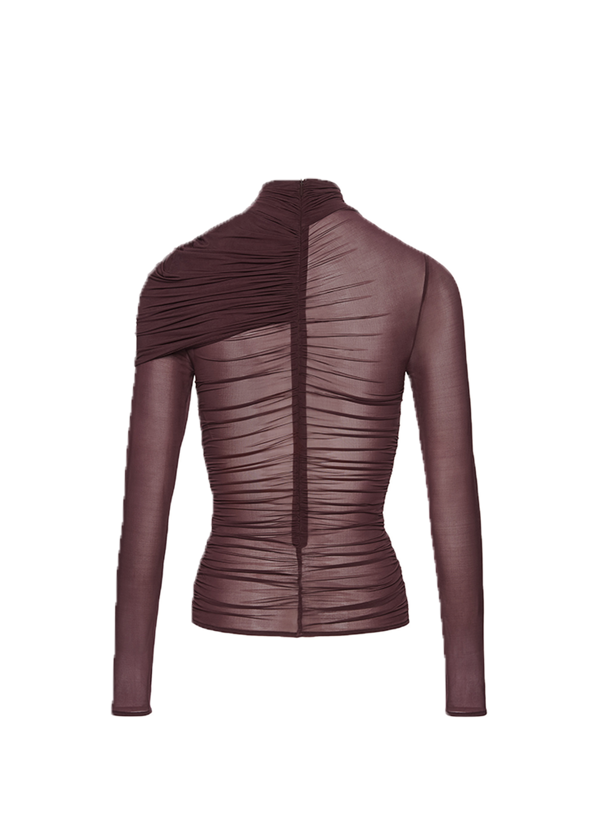 Top transparent à col montant MAGDA BUTRYM Rouge