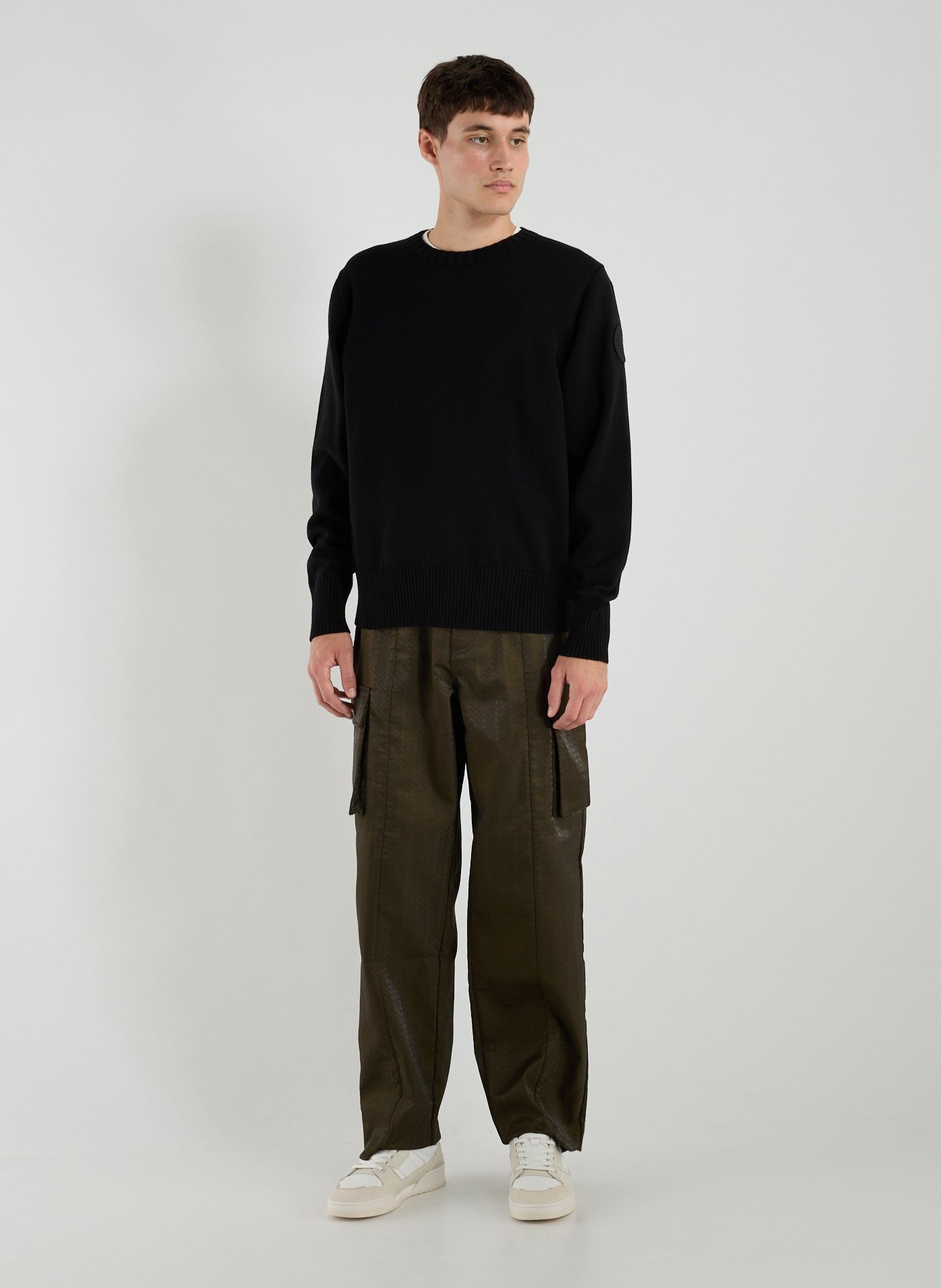 Pull col rond en laine CANADA GOOSE Gris