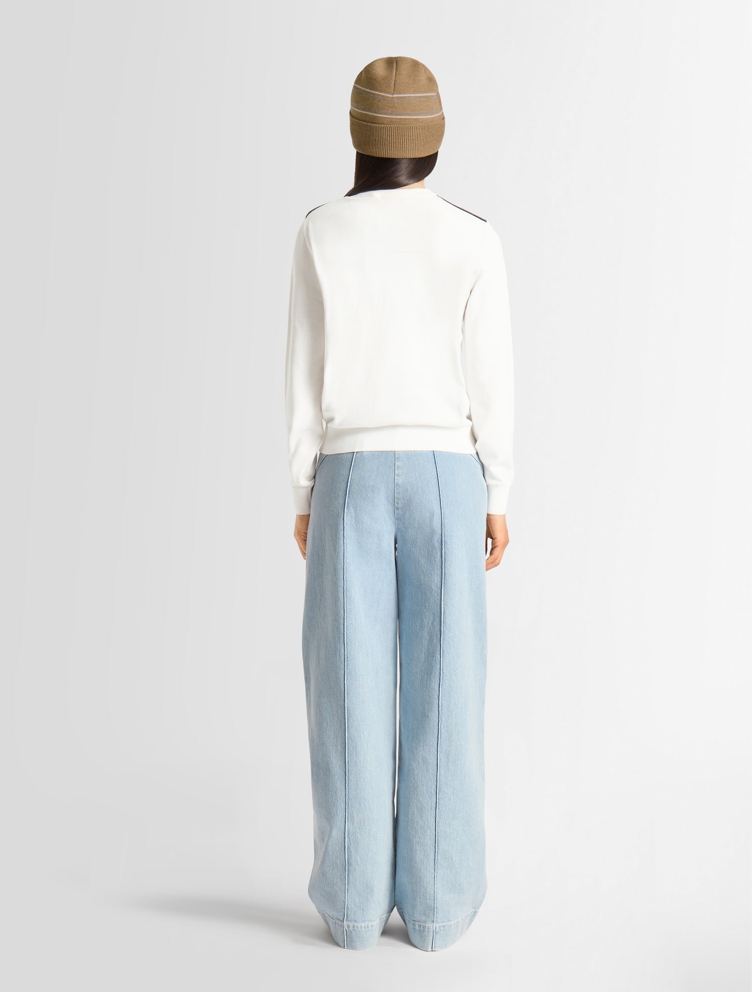 Pull ottavia col rond coupe ajustée FUSALP Blanc