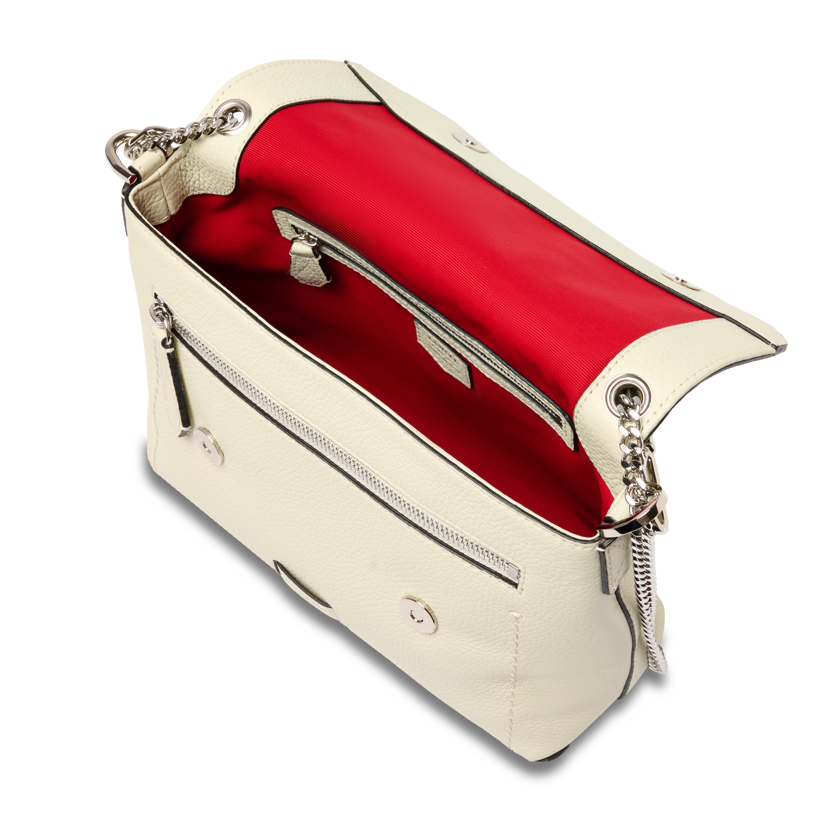 Sac rabat l ninon soft de lancel en cuir LANCEL Blanc