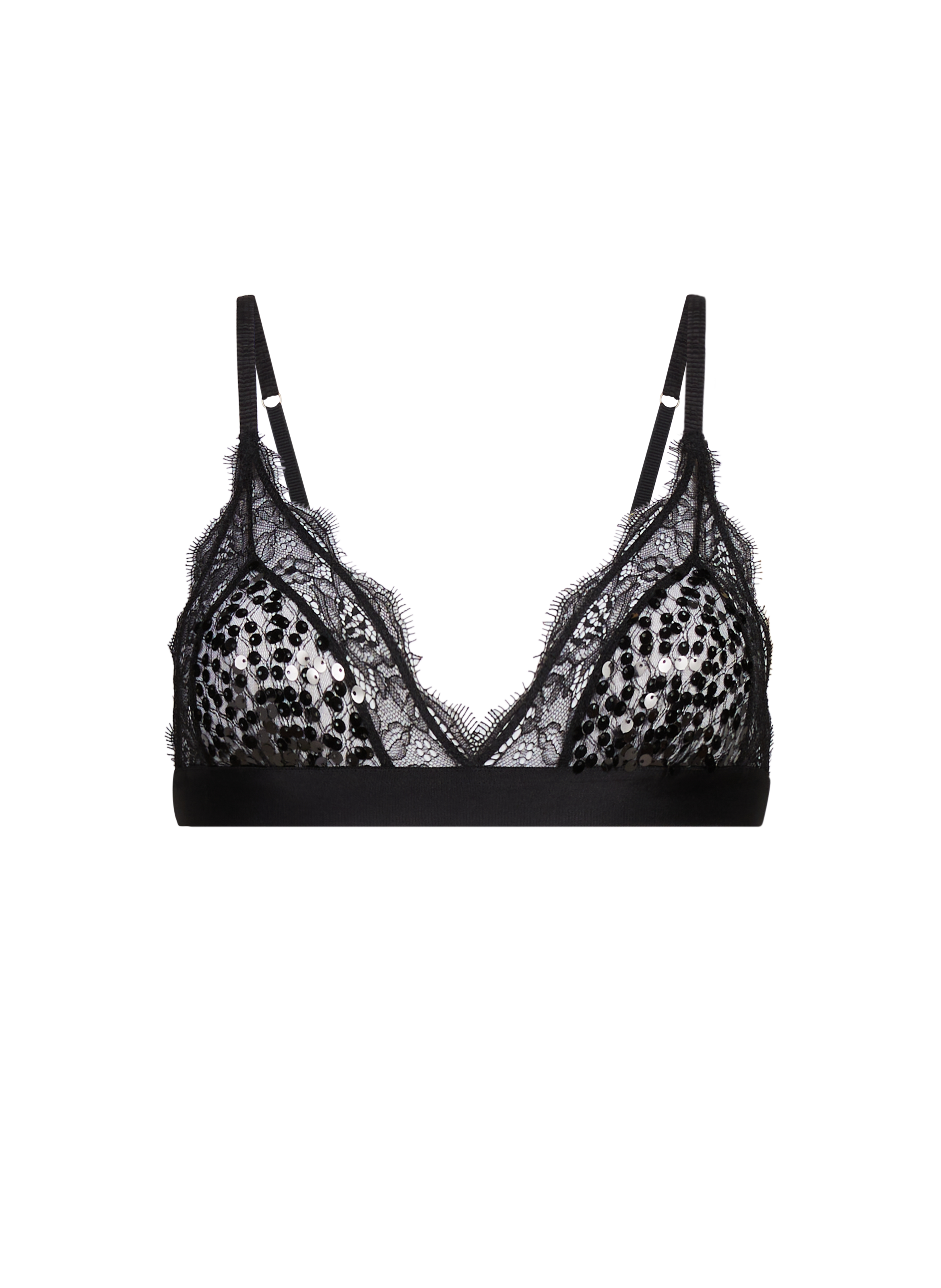 LOVE STORIES Soutien-gorge en dentelle et sequins Noir
