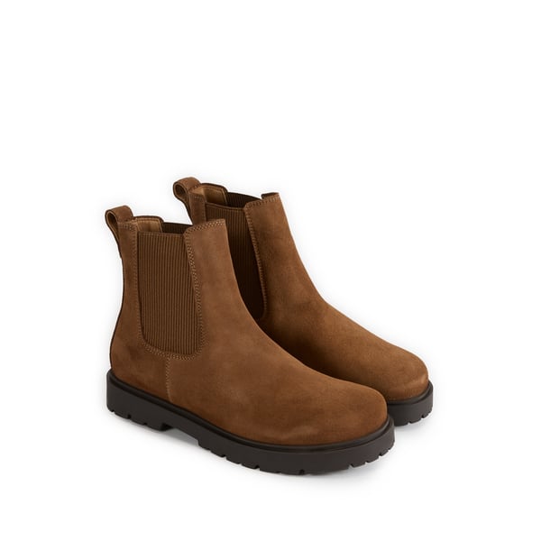 Bottines en cuir suédé
