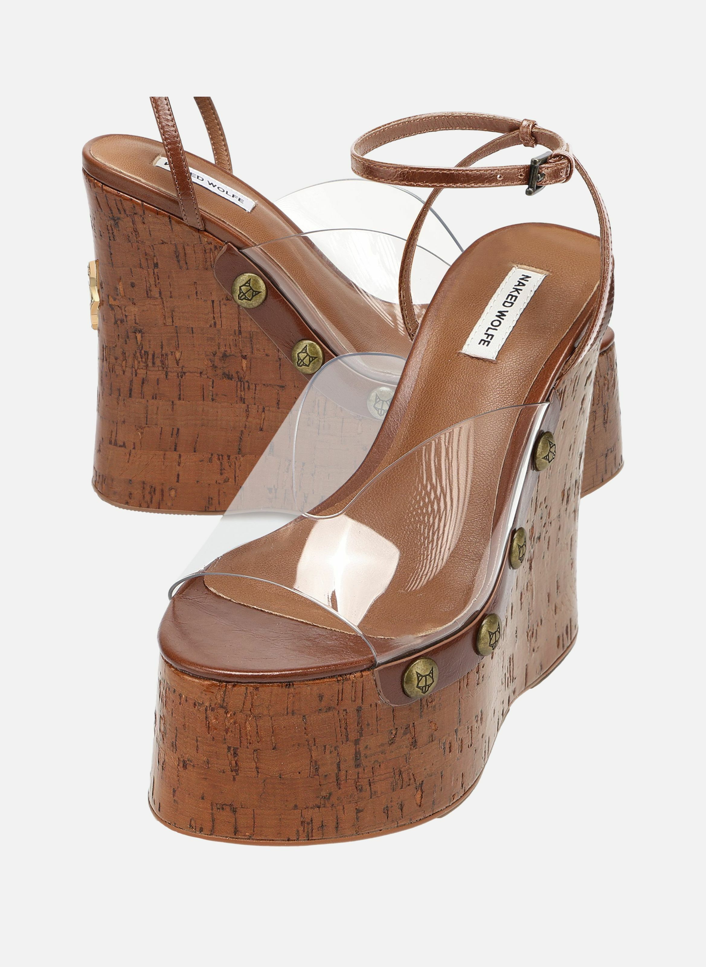 Sabots compensés tiger lilly NAKED WOLFE Marron