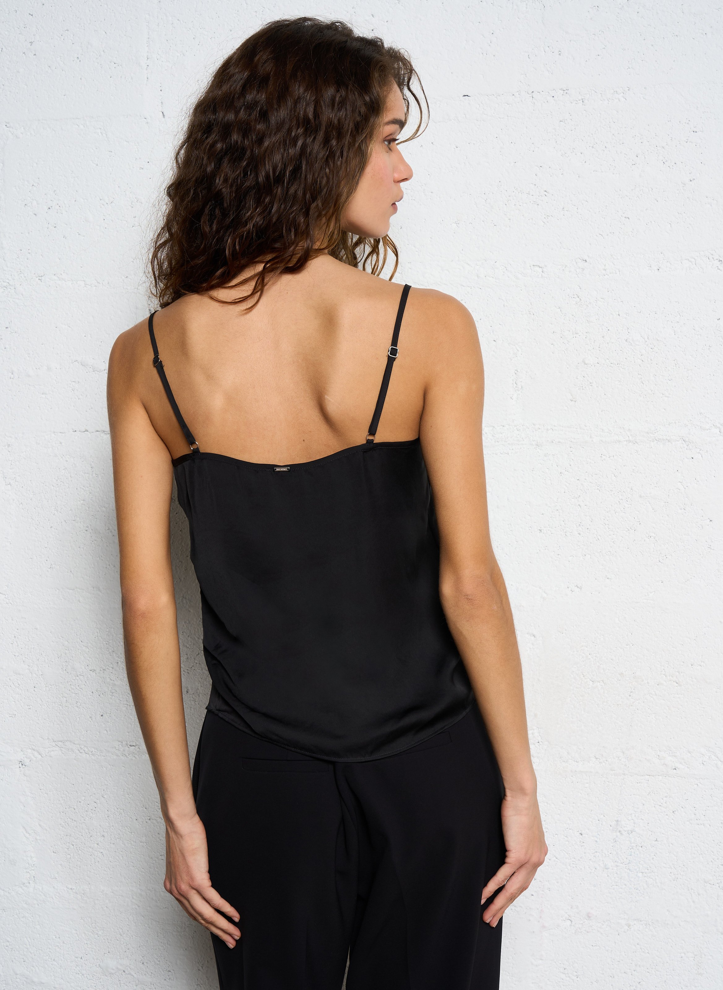 Caraco dentelle en satin IKKS Noir