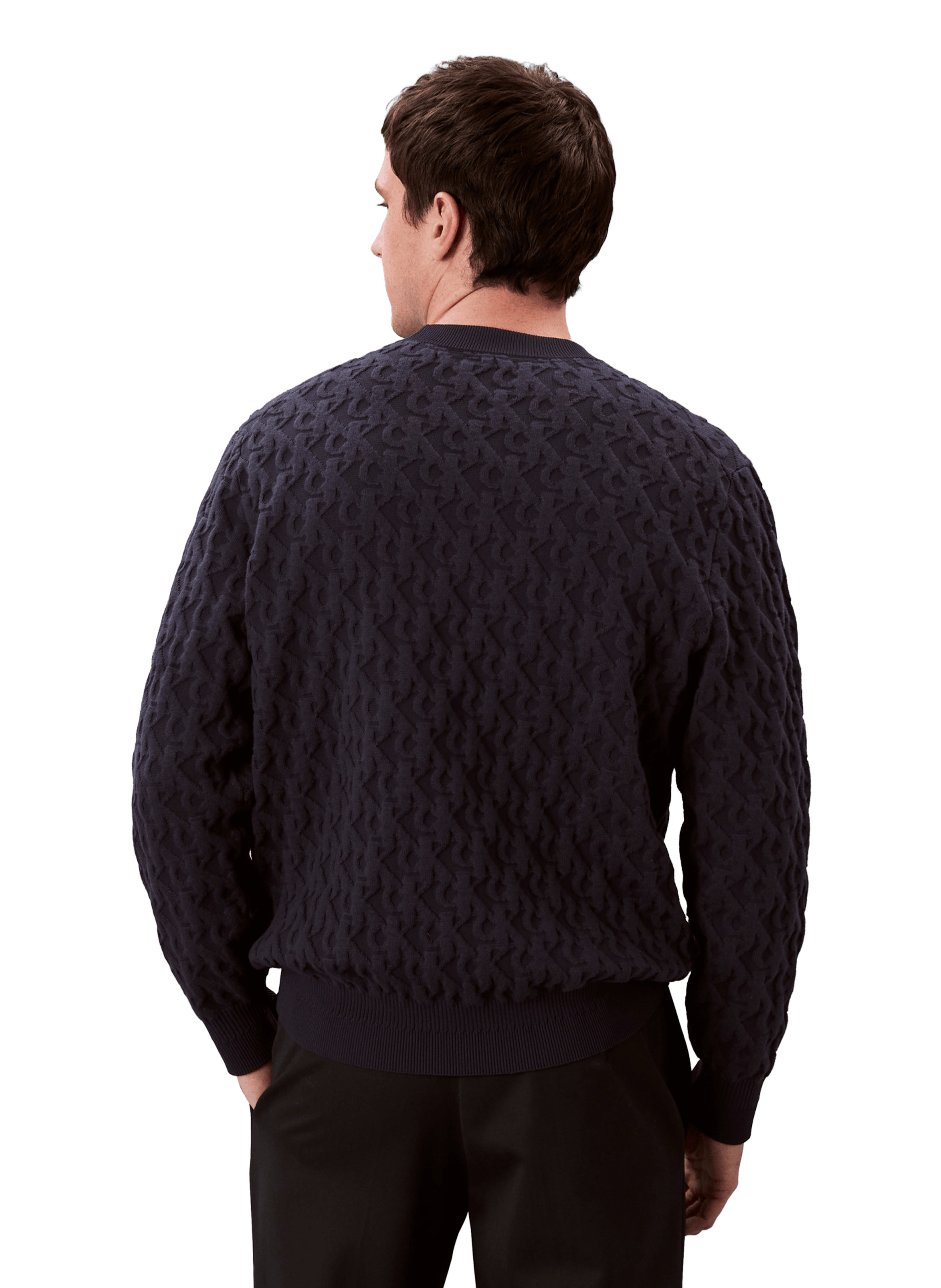 Textured monogram sweater CALVIN KLEIN Blue