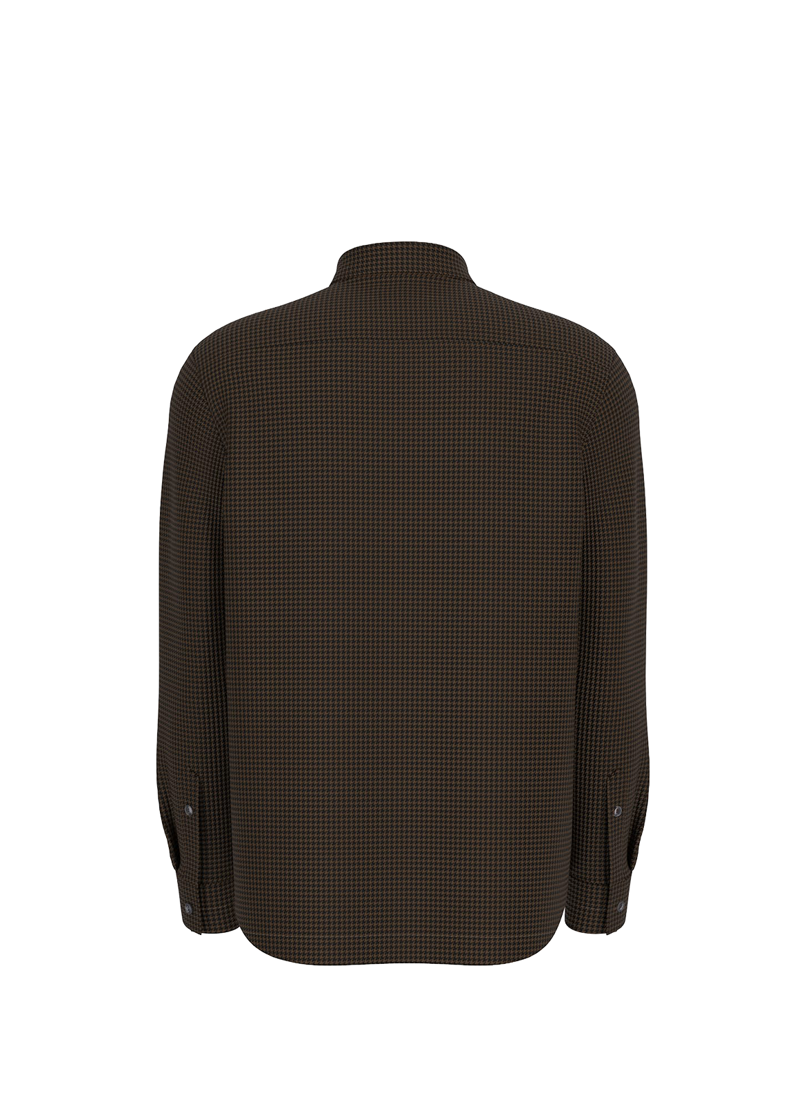 Houndstooth shirt with classic collar in cotton GUESS Brown