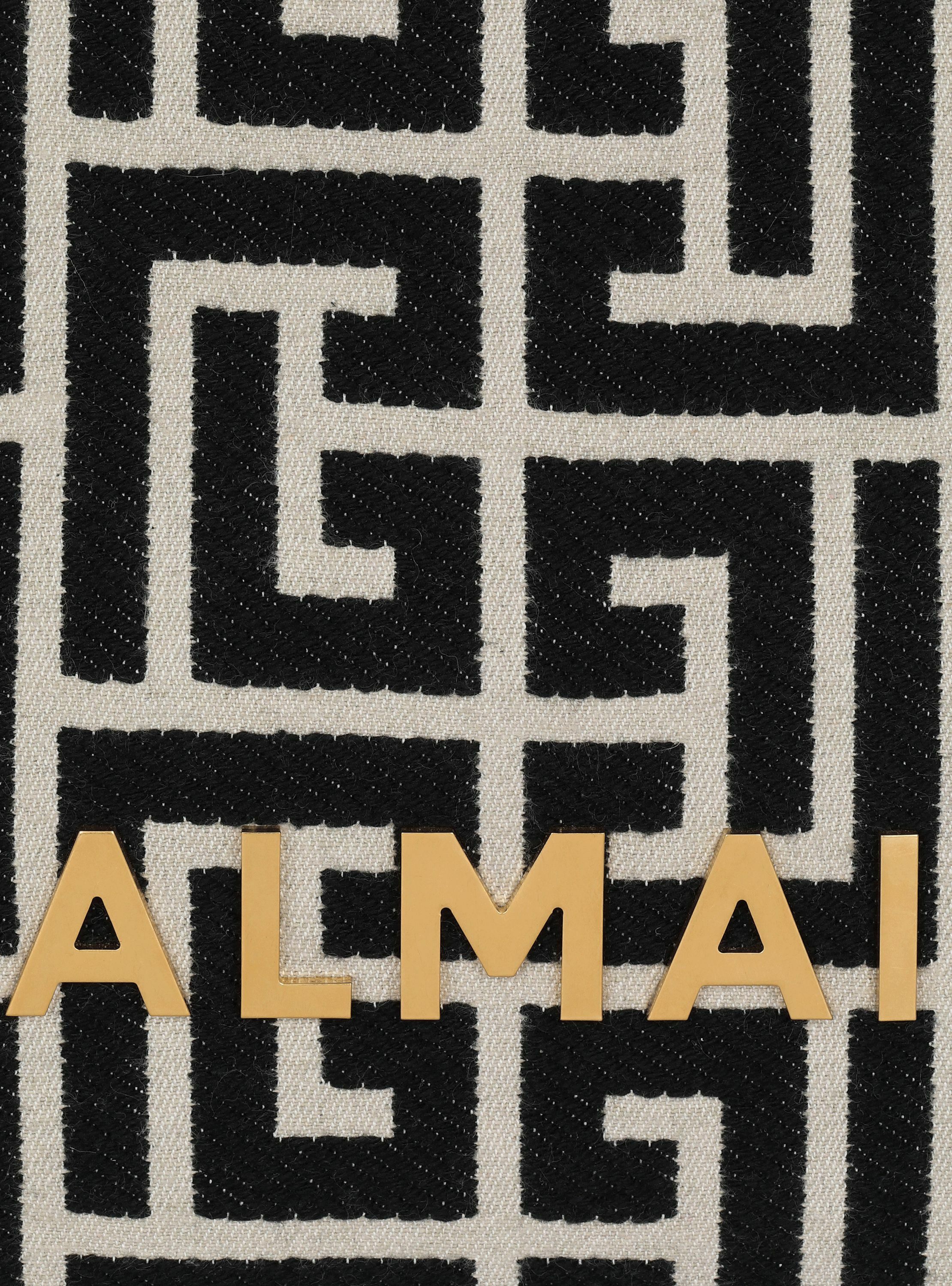 Sac cabas 1945 soft en toile jacquard à monogramme pb BALMAIN Noir