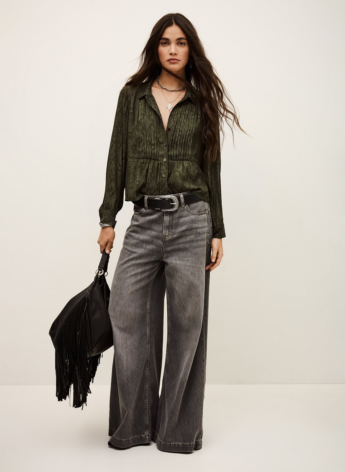 Chemise col classique riata BA&SH Kaki