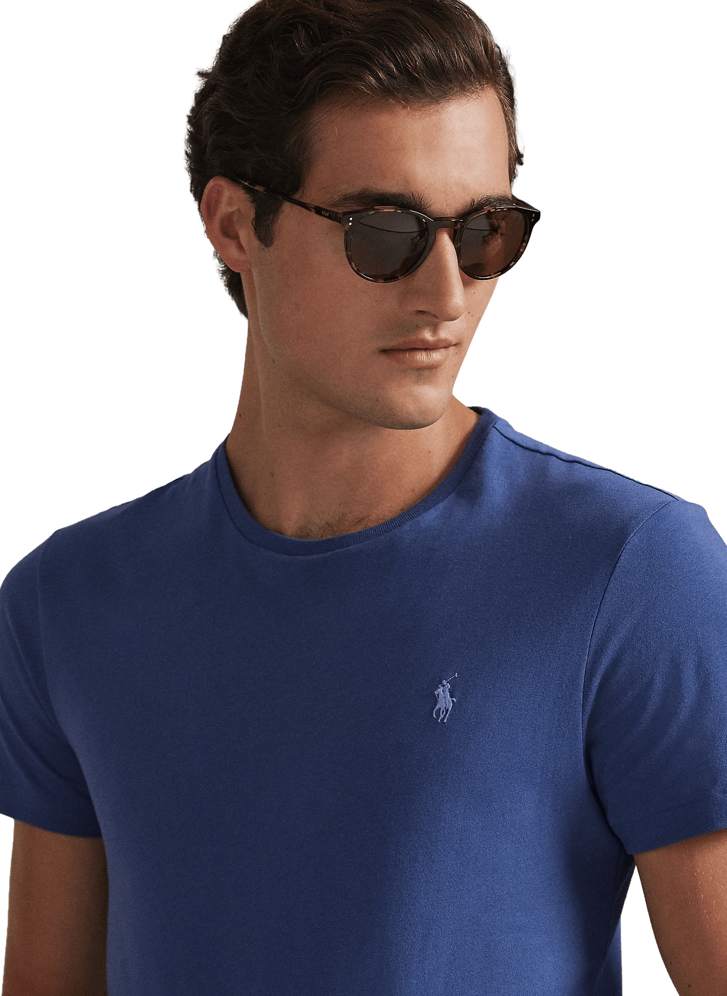 T-shirt slim en coton POLO RALPH LAUREN Bleu
