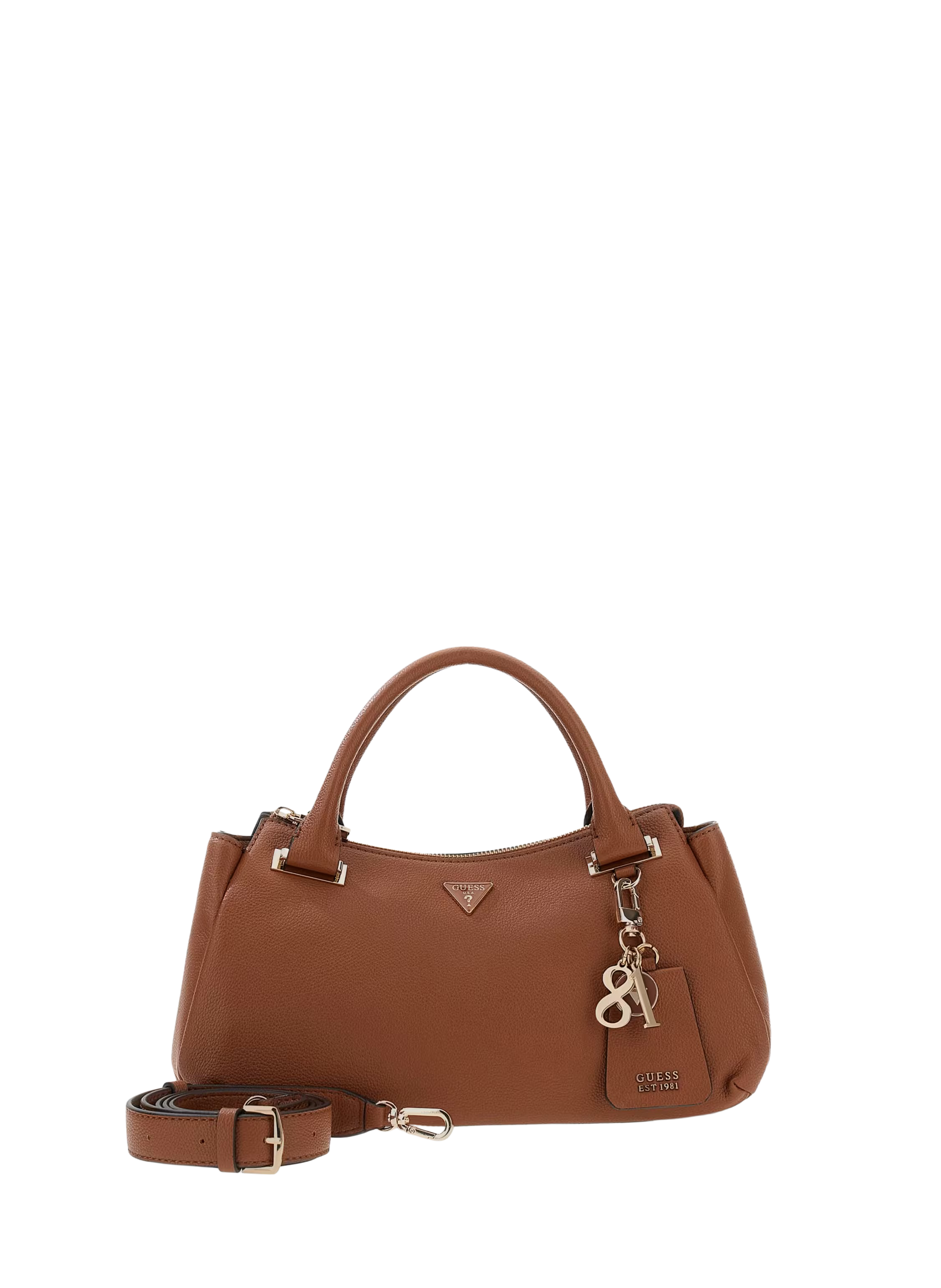 Sac à main avec charms effet cuir GUESS Marron