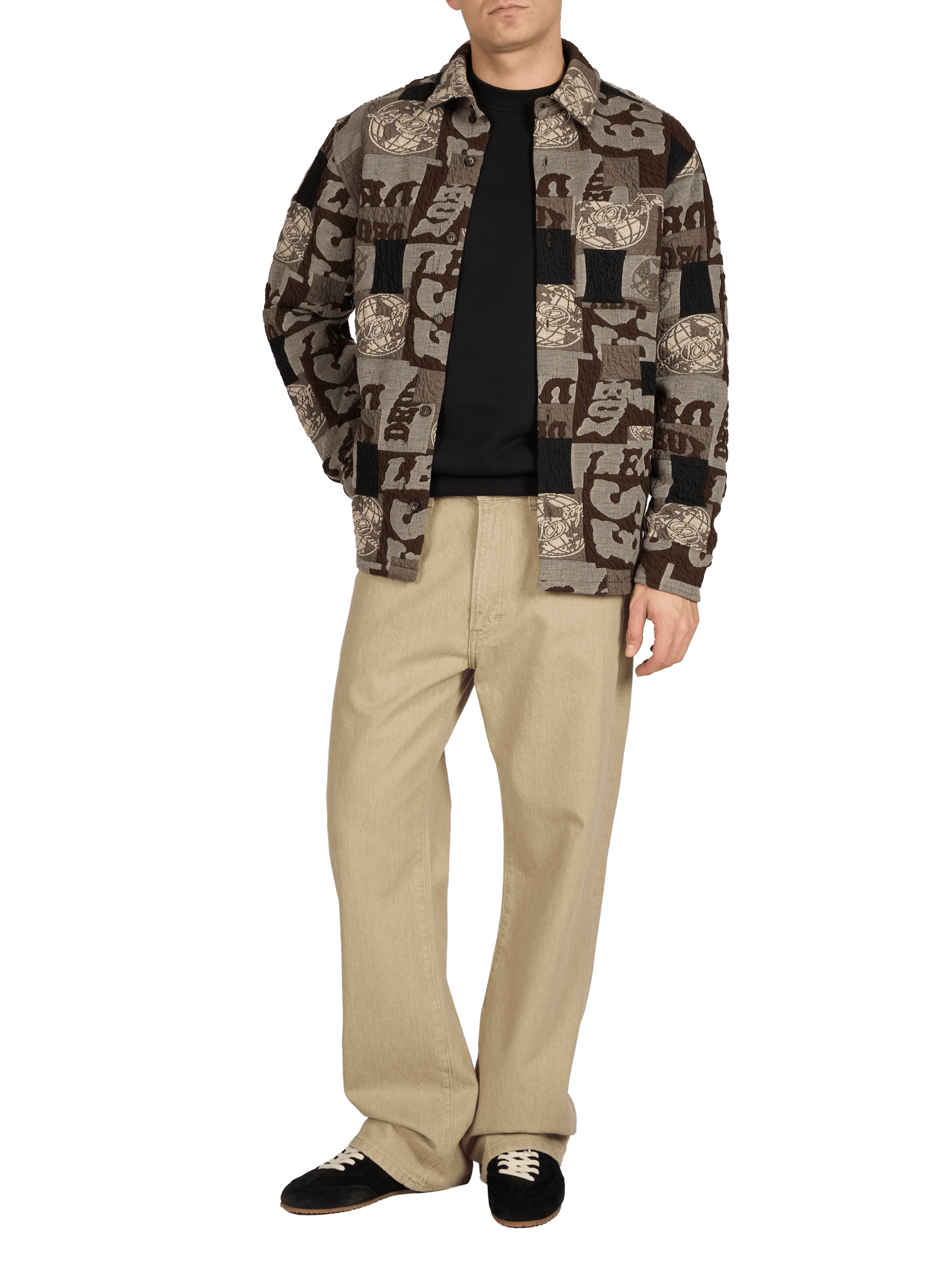 Veste Kaleb patchwork en jacquard LES DEUX Marron