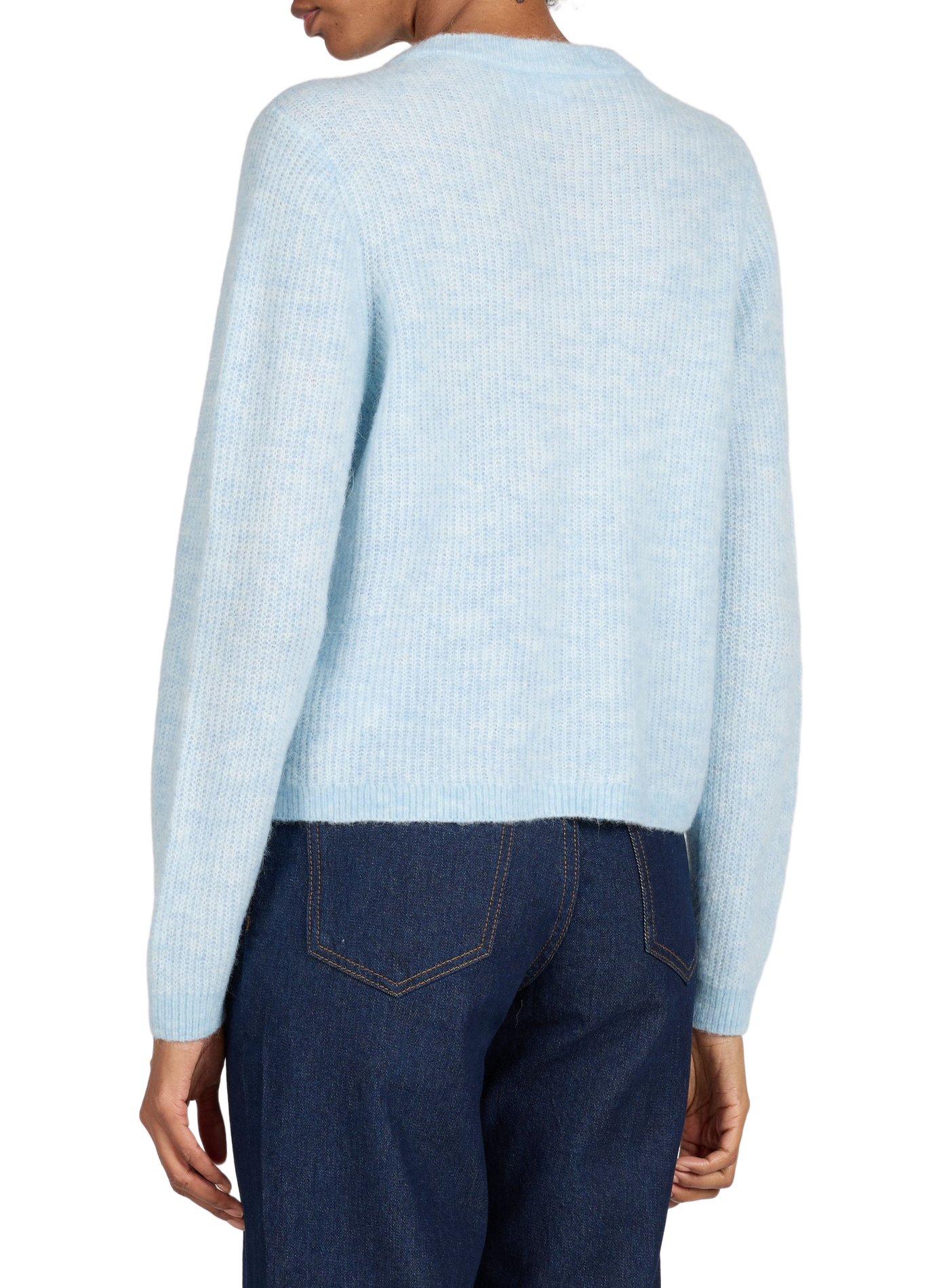 Vilory ribbed round neck cardigan VILA Blue
