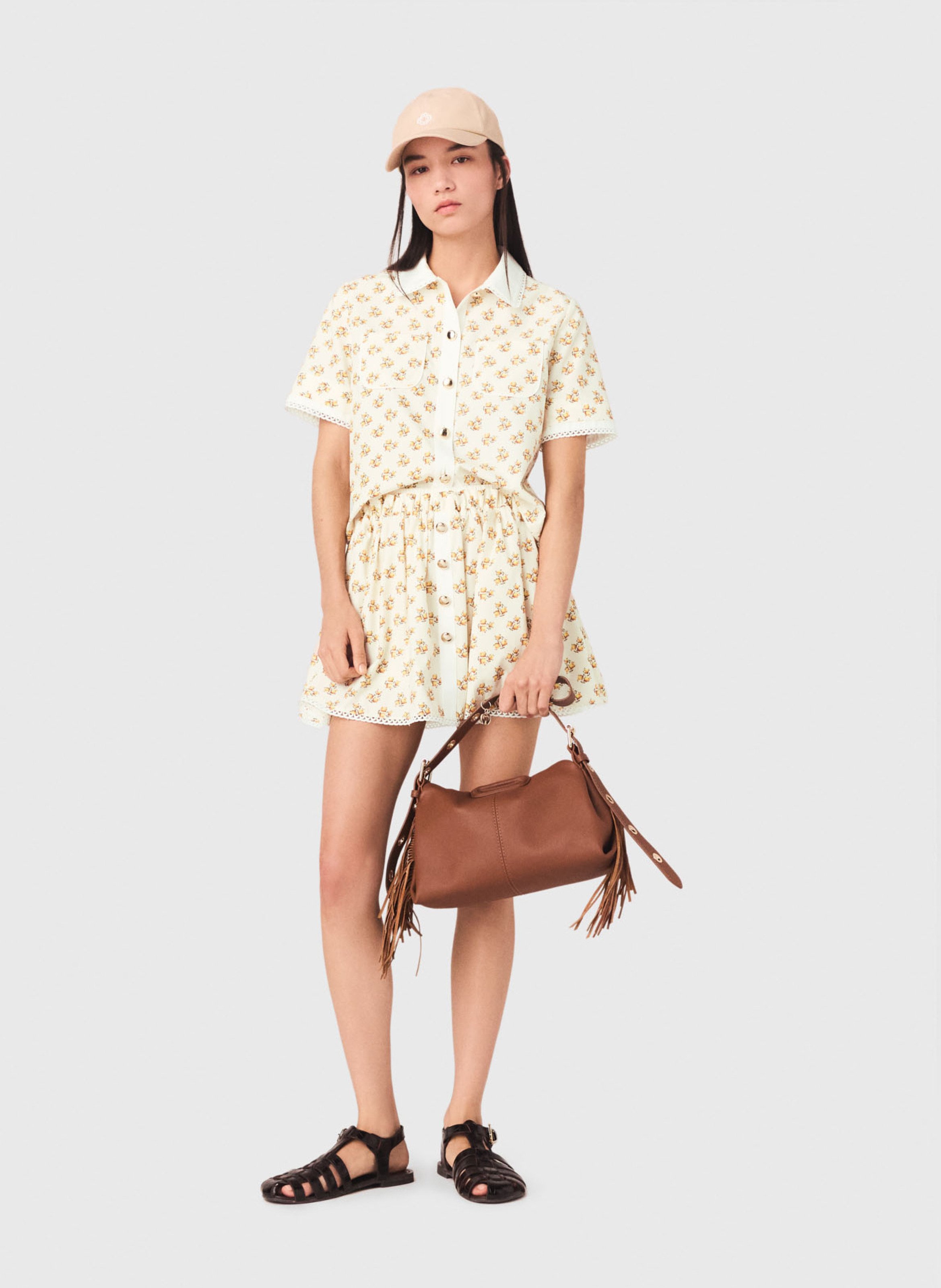 Chemise droite col classique imprimée MAJE Jaune