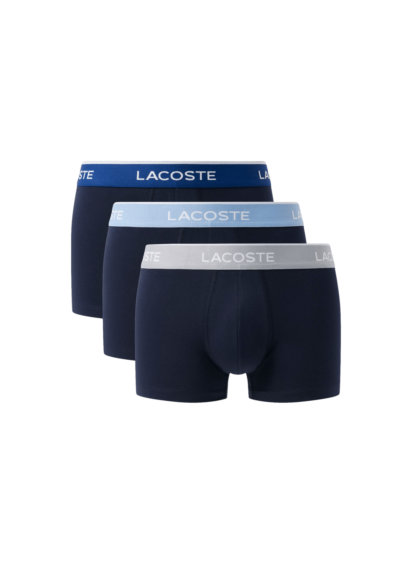 Lot de 3 boxers en coton mélangé LACOSTE Bleu