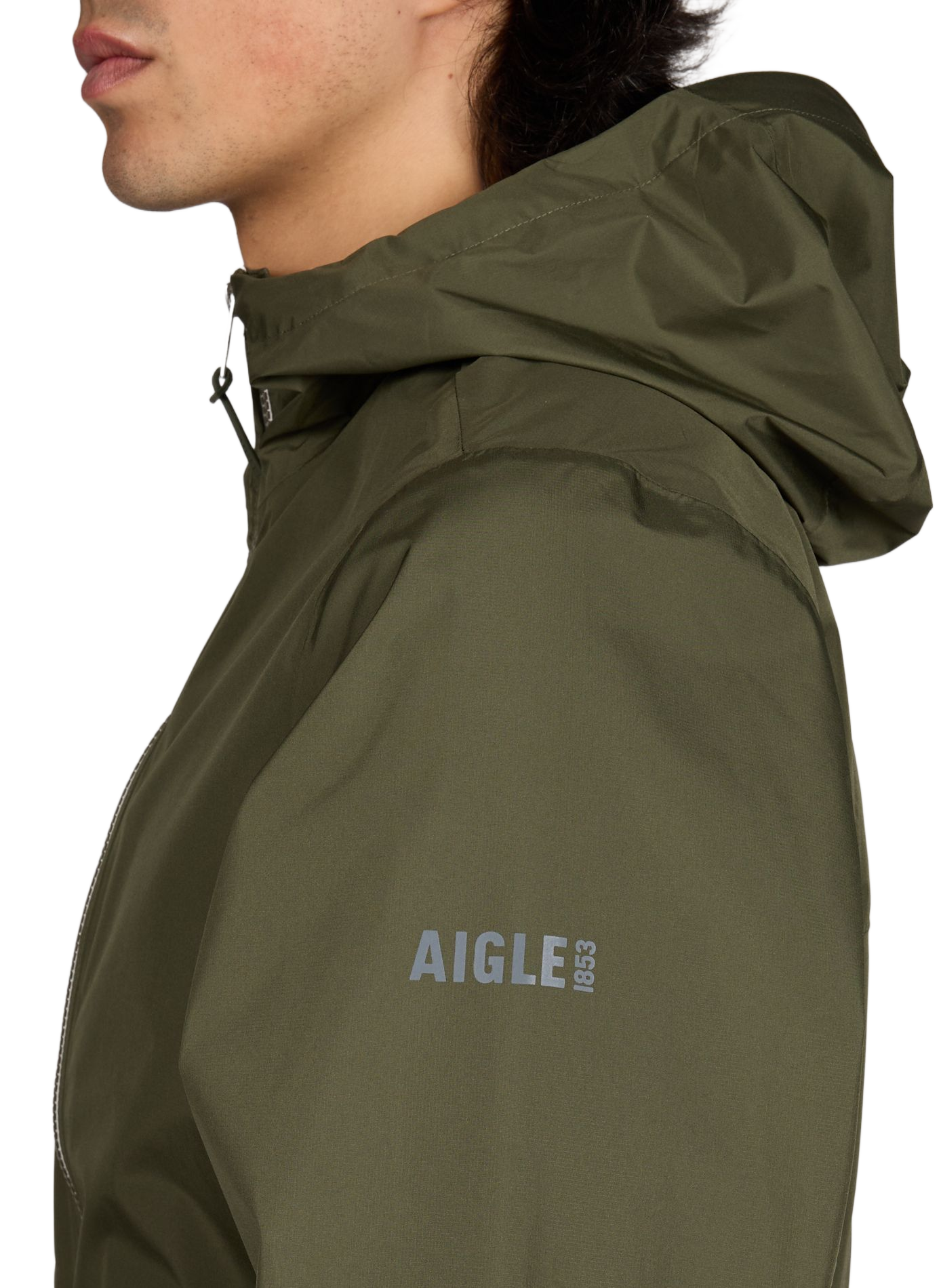 Veste coupe-vent à capuche AIGLE Kaki