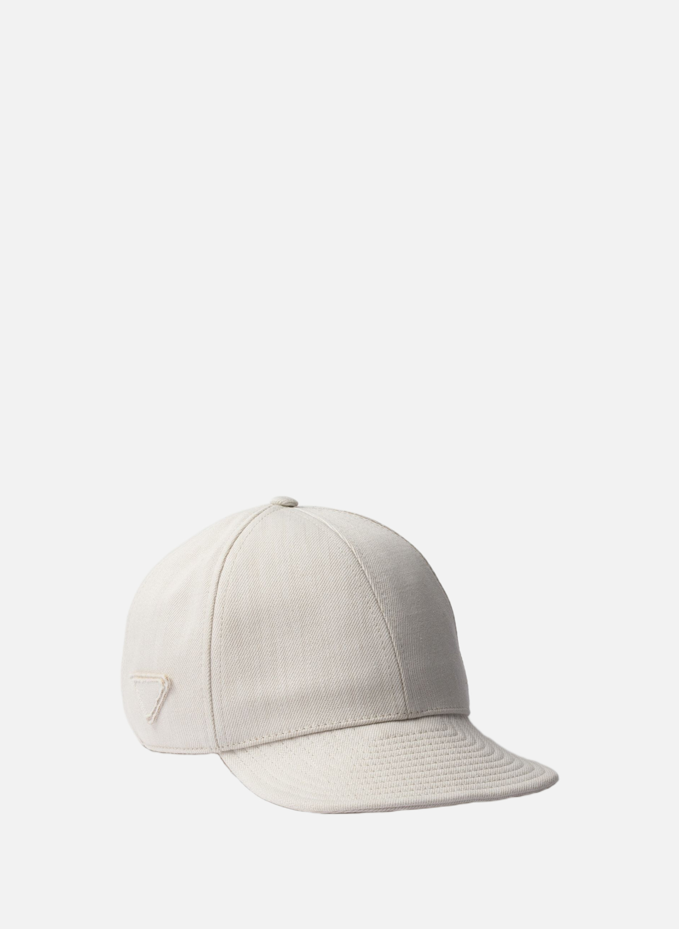 Casquette de baseball en denim PRADA Blanc
