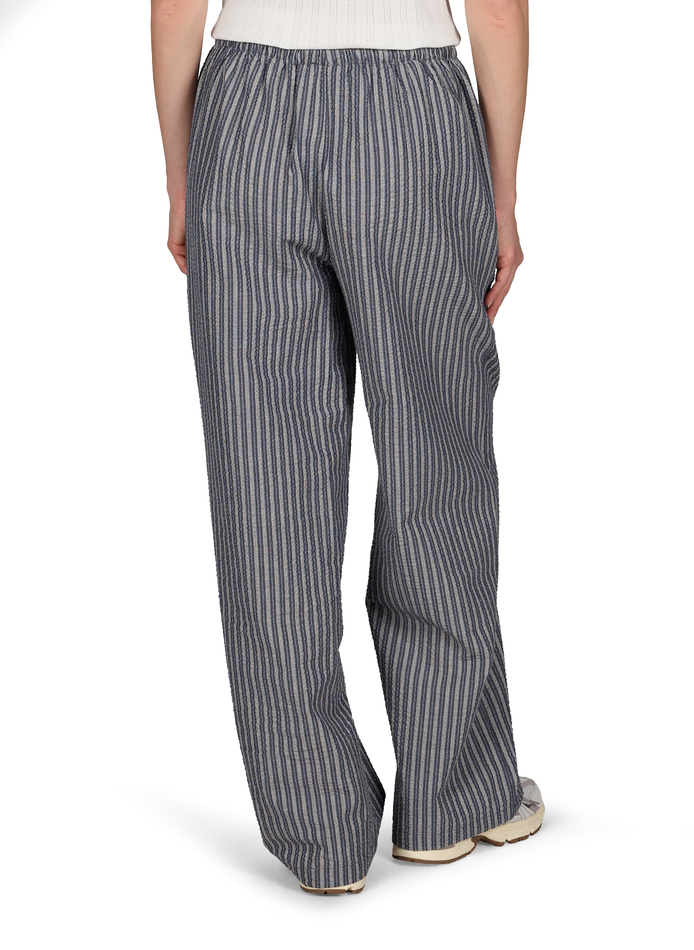 Pantalon droit à rayures en coton OBJECT Bleu