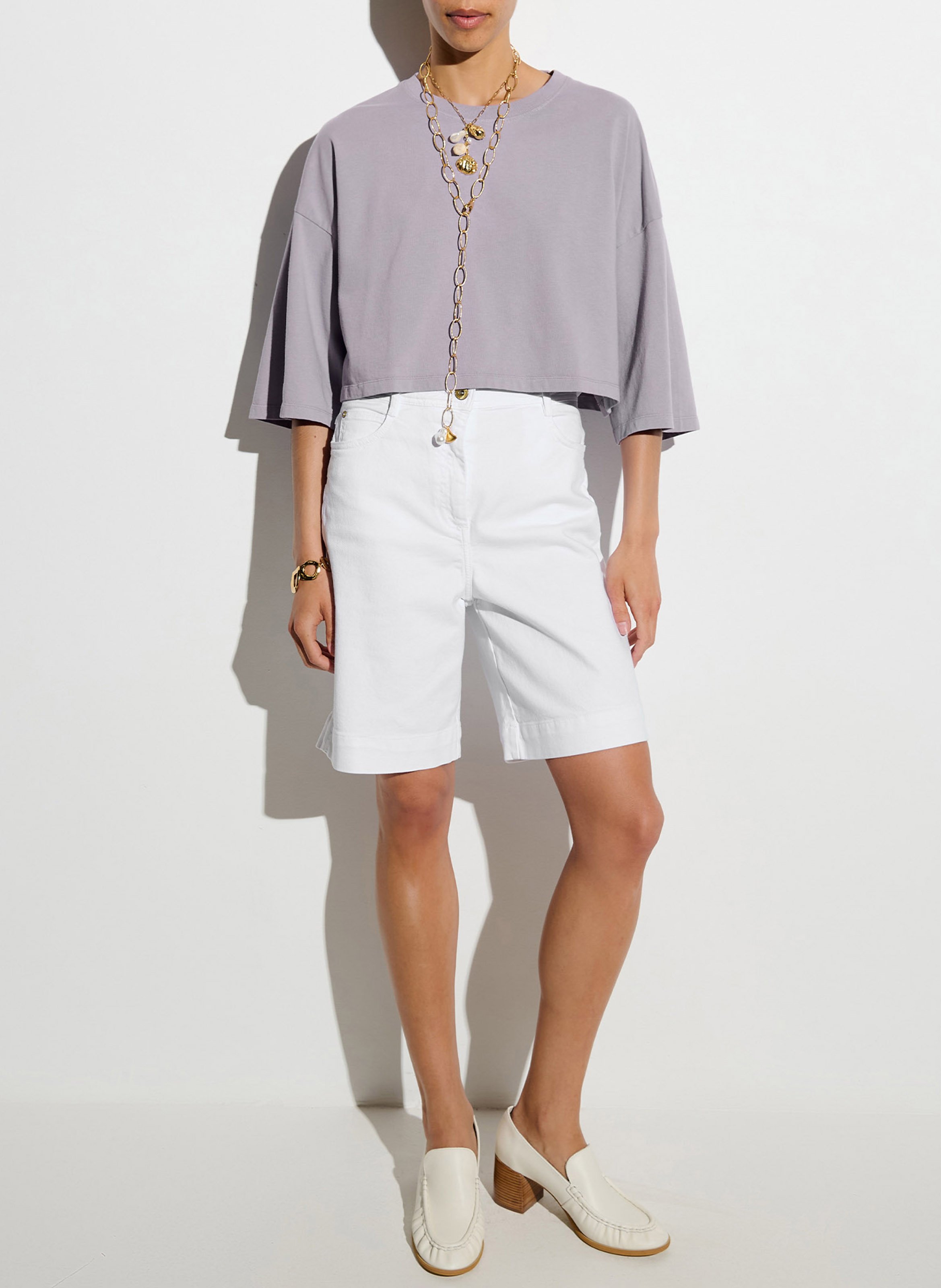Tee-shirt col rond en coton epoteiro SESSUN Violet