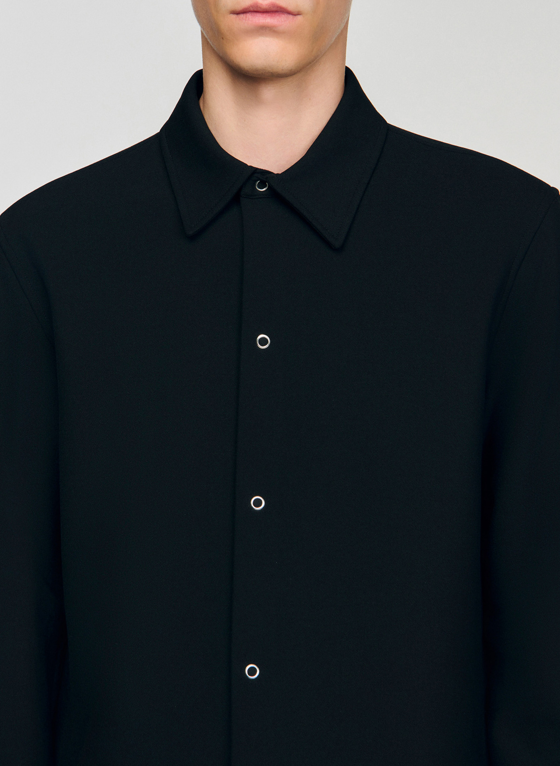 Chemise droite à col classique | Noir SANDRO Homme