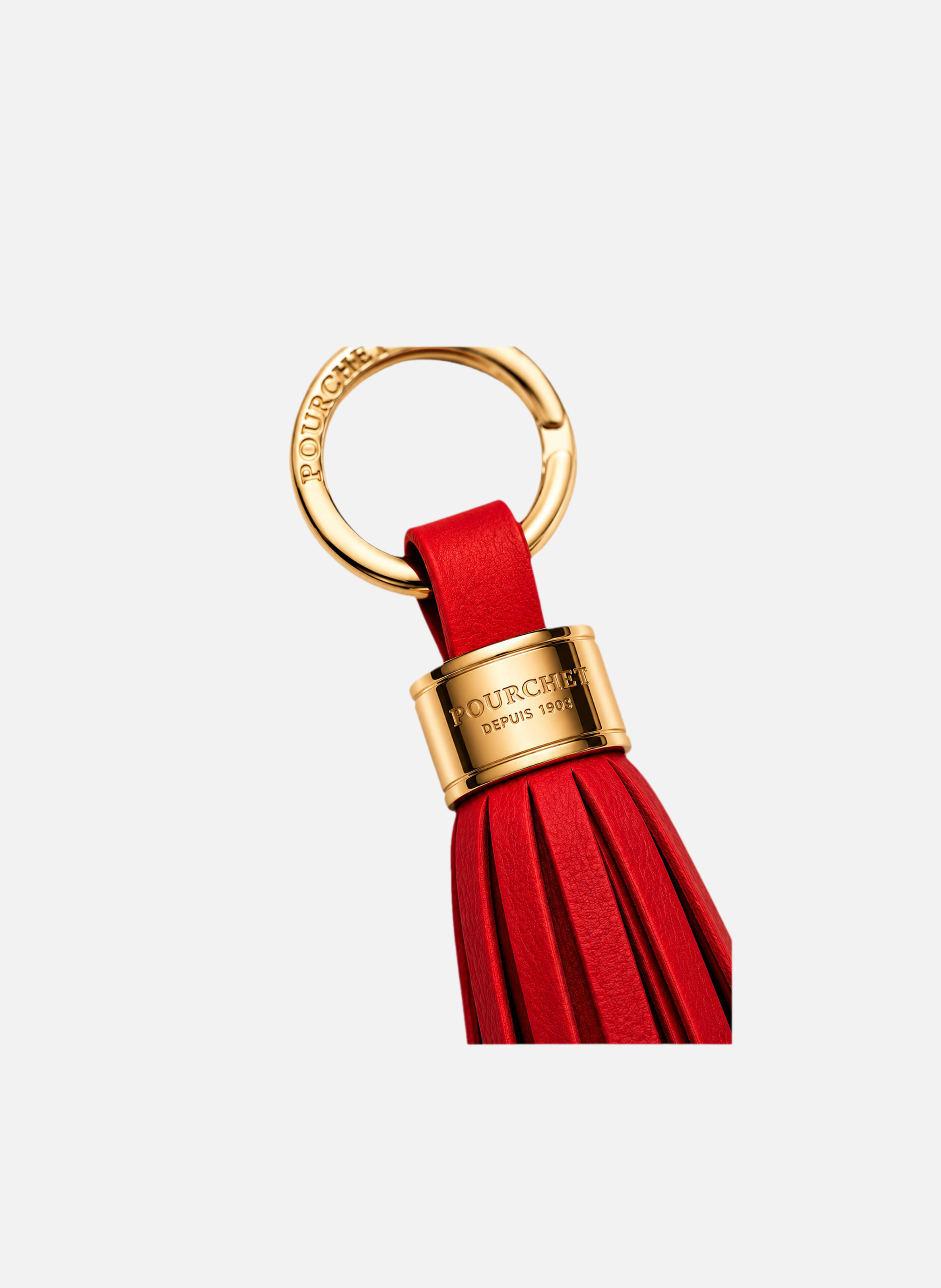 Accessoires | porte-clés en métal et cuir POURCHET Rouge