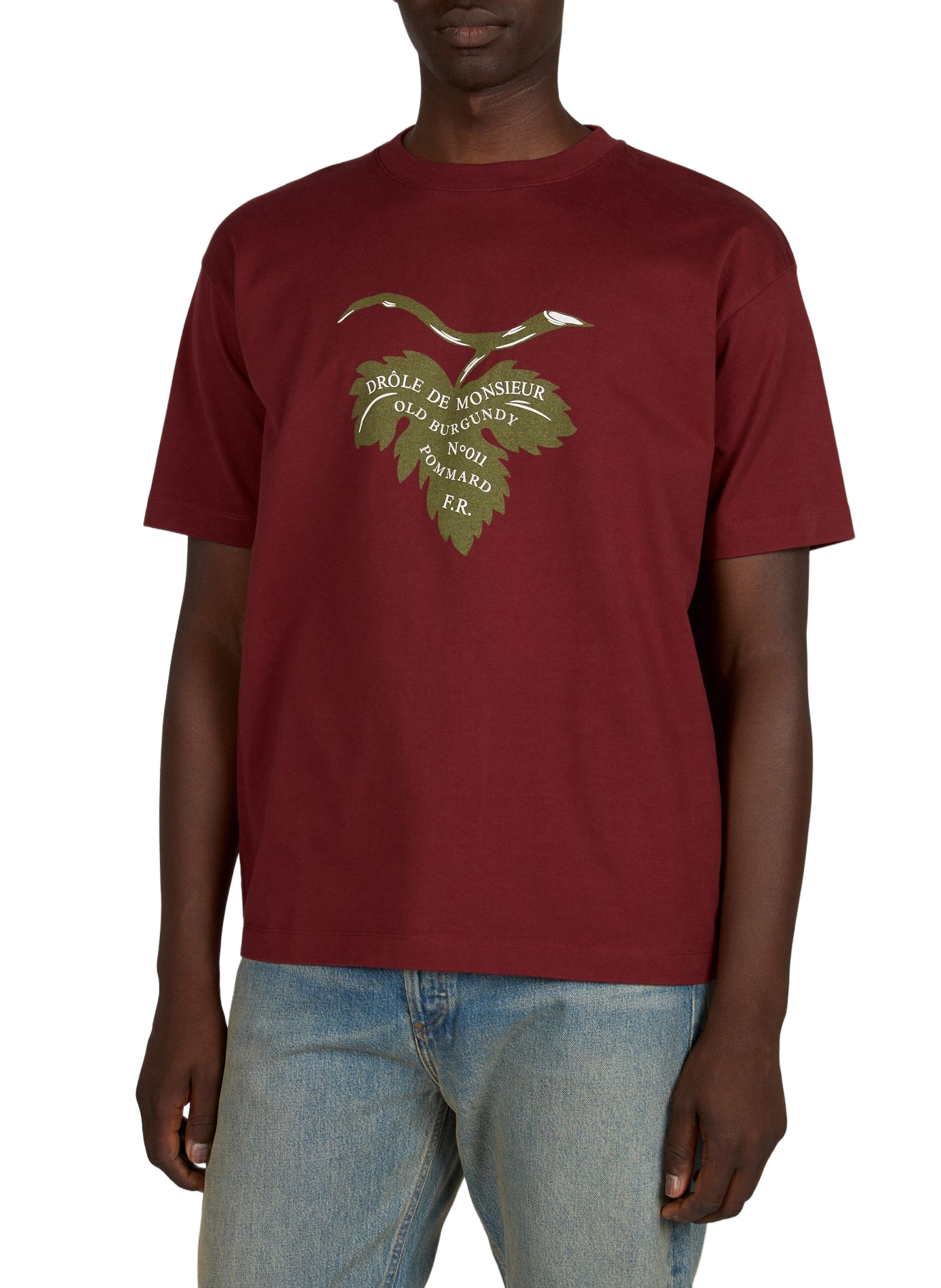 T-shirt col rond à motif en coton DROLE DE MONSIEUR Rouge