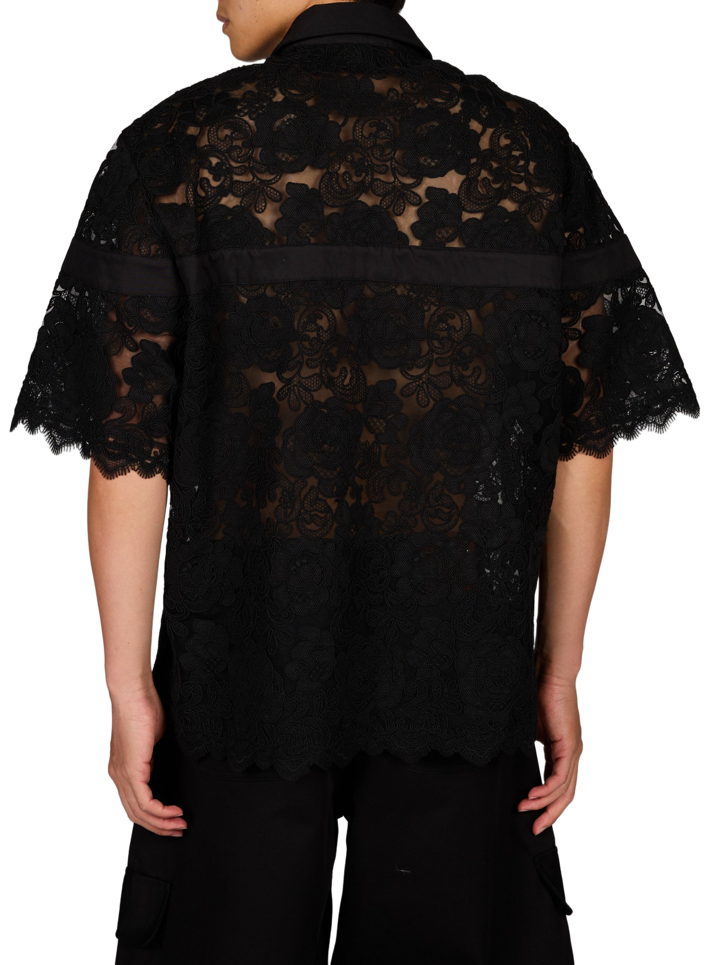 Straight lace polo SIMONE ROCHA Black