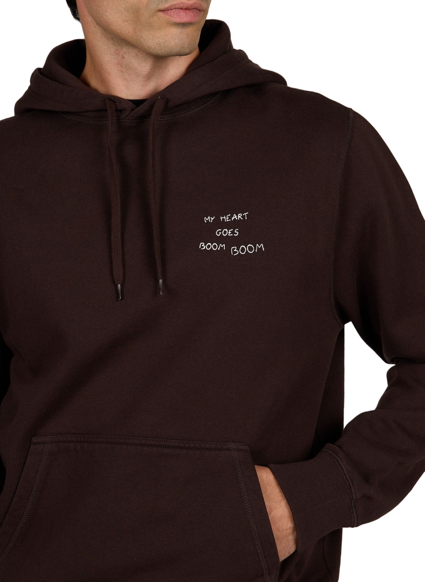 Oversize Kapuzenpullover aus Baumwolle MAISON LABICHE Braun
