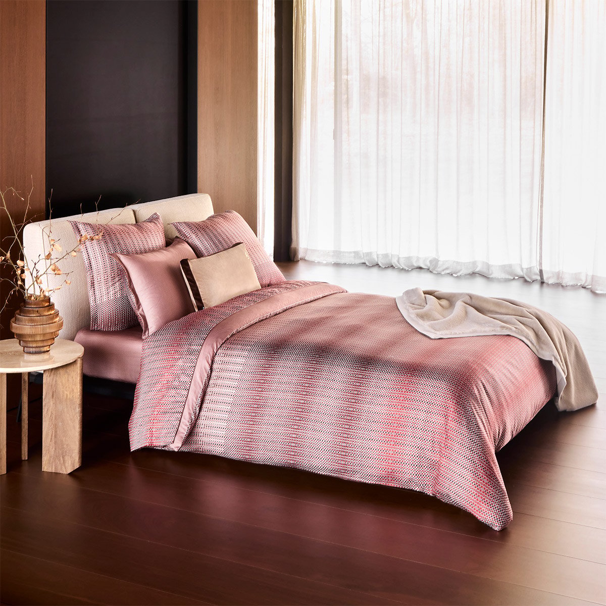 Drap plat en satin de coton, vassily BOSS HOME Rouge