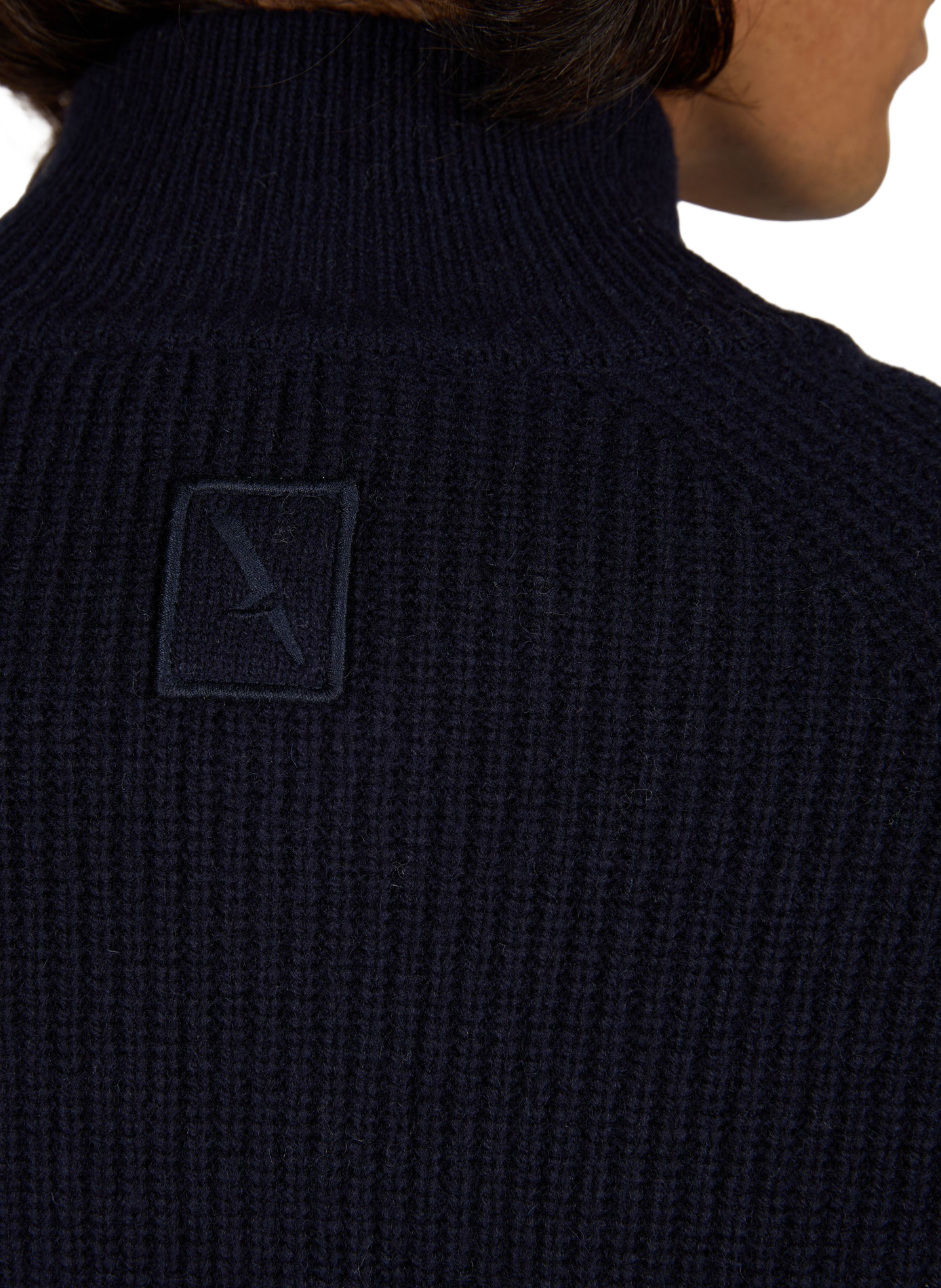Pull droit col montant en laine AIGLE Bleu