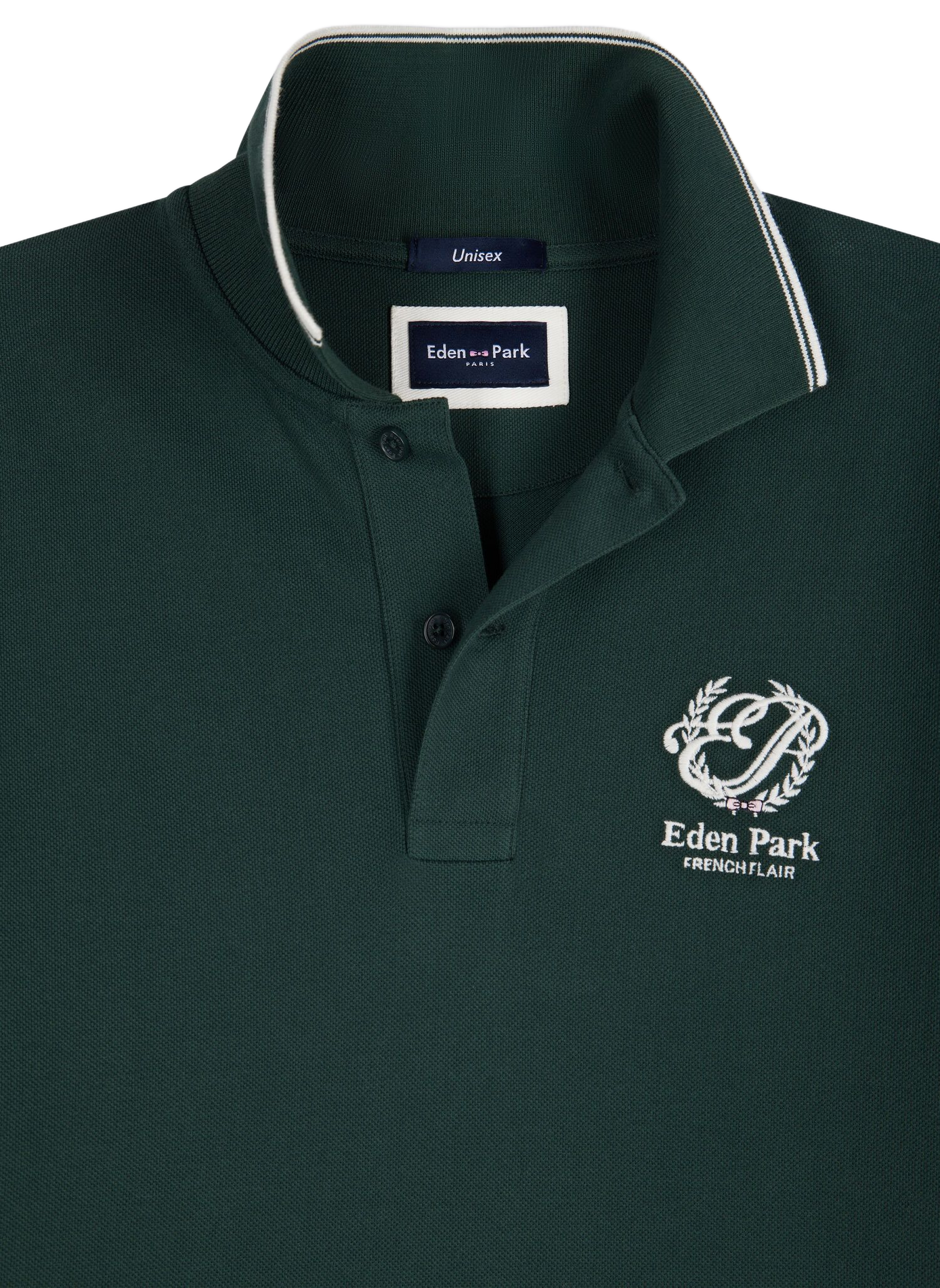 Polo droit à logo brodé en coton EDEN PARK Green