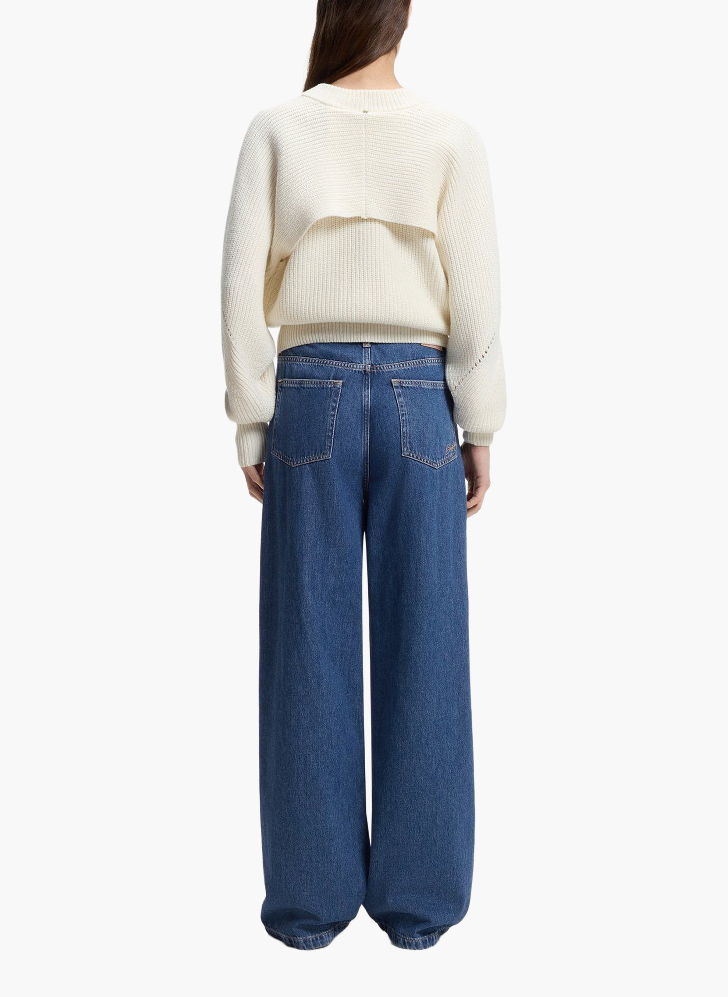 Jean droit en coton BOSS Bleu
