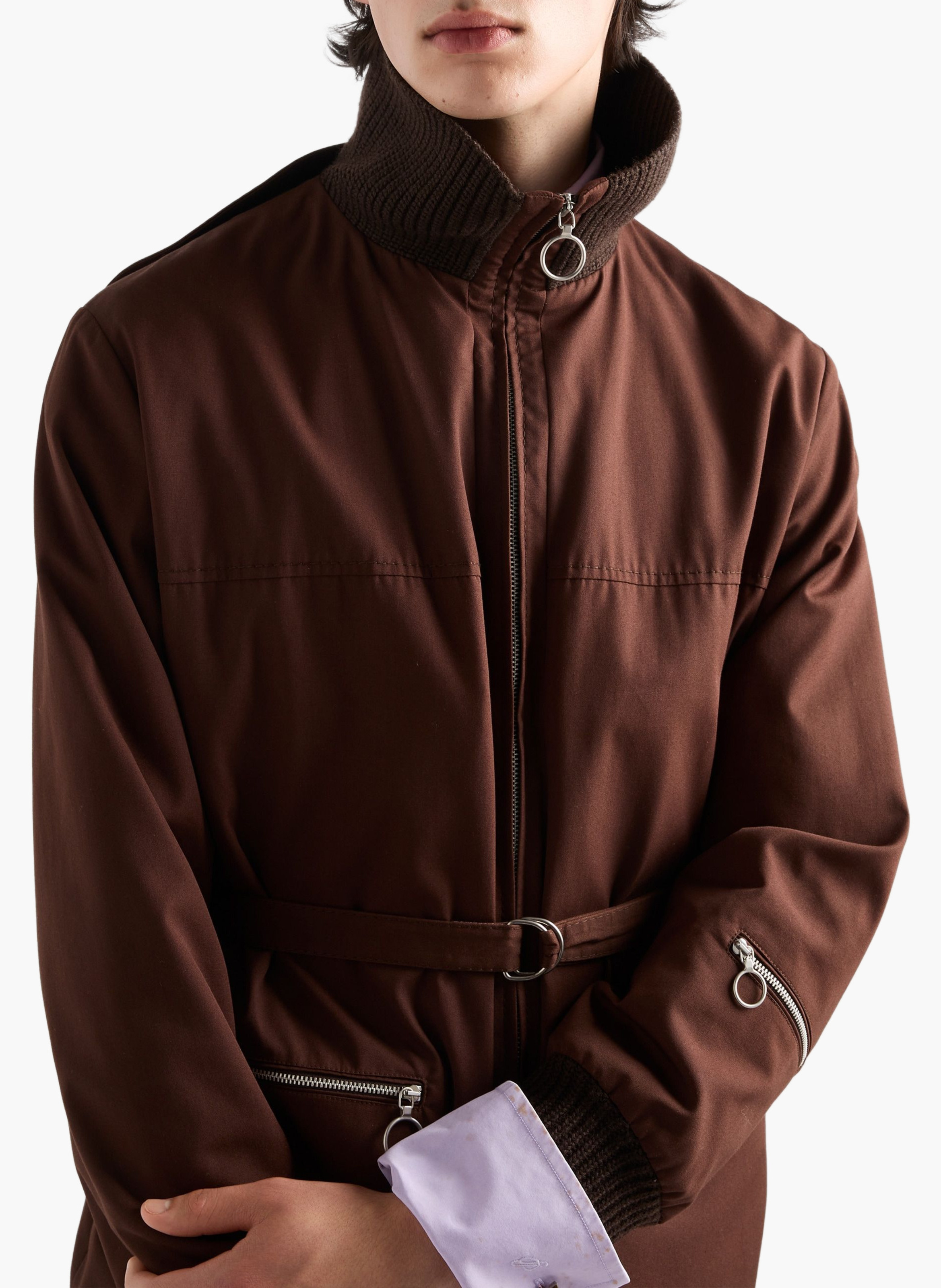 Veste en tissu technique PRADA Marron