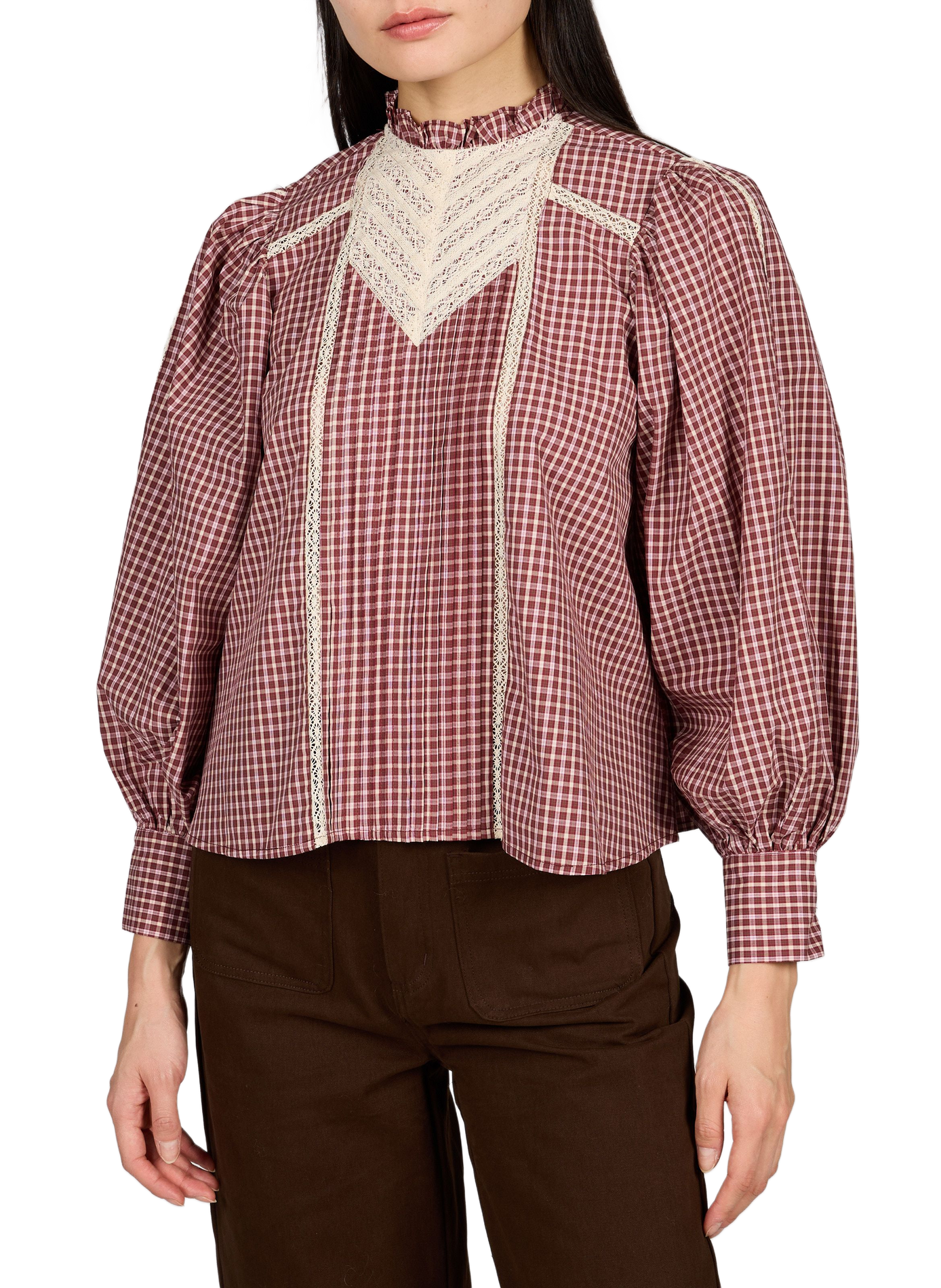 Ruime blouse met print van katoen GARANCE Roze
