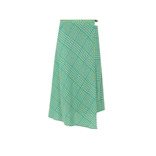 Jupe portefeuille à découpe en laine mélangée