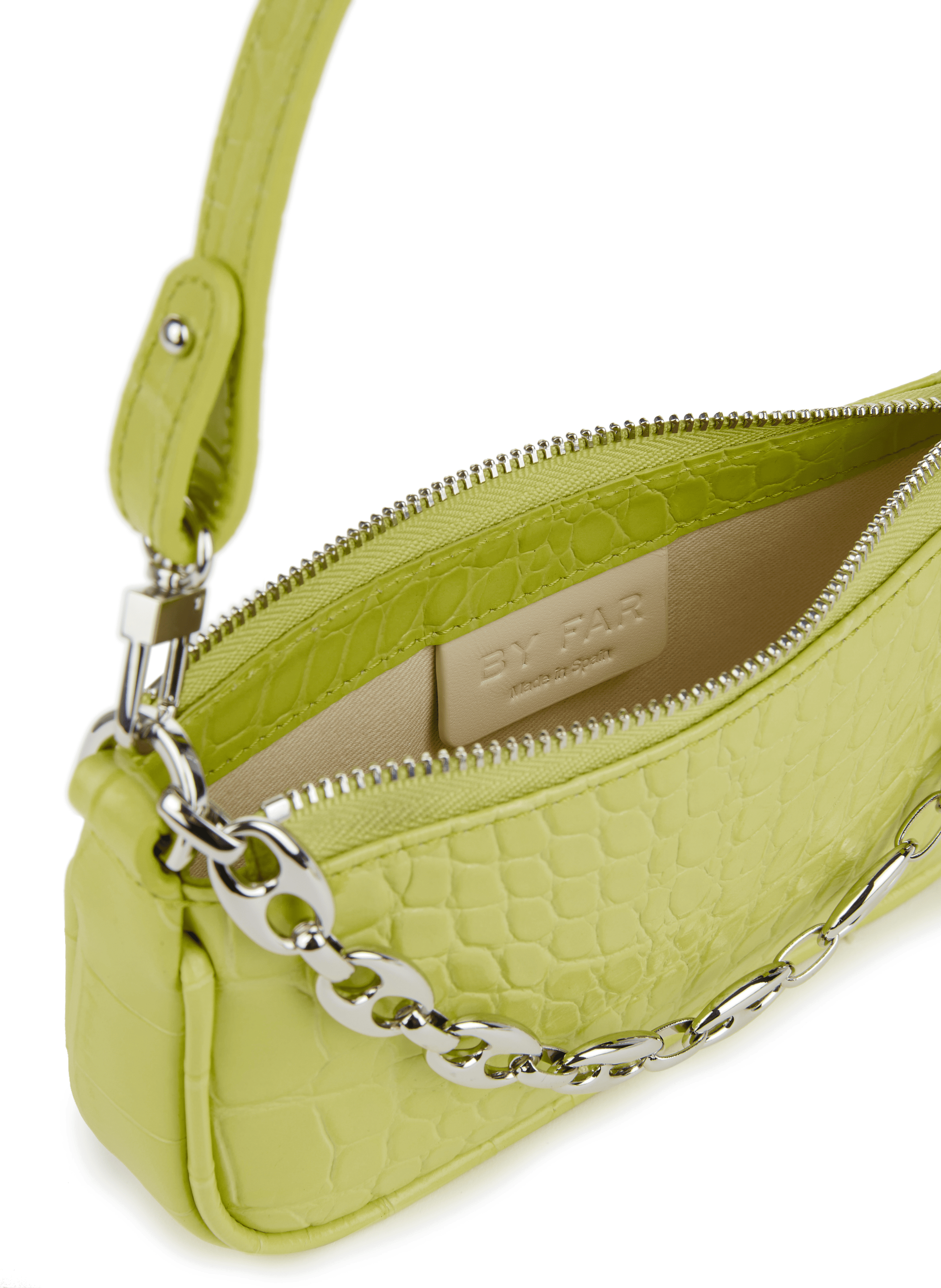Sac mini Rachel en cuir embossé BY FAR Vert
