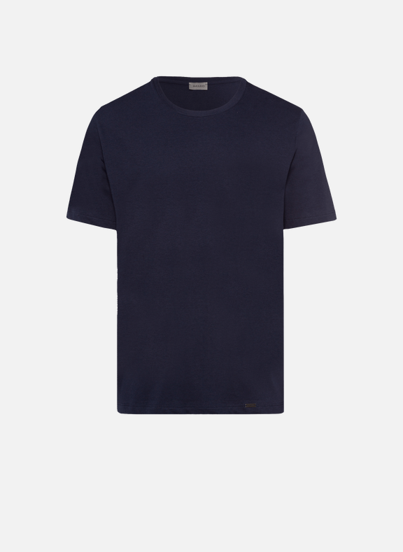 HANRO Cotton round-neck T-shirt Blue