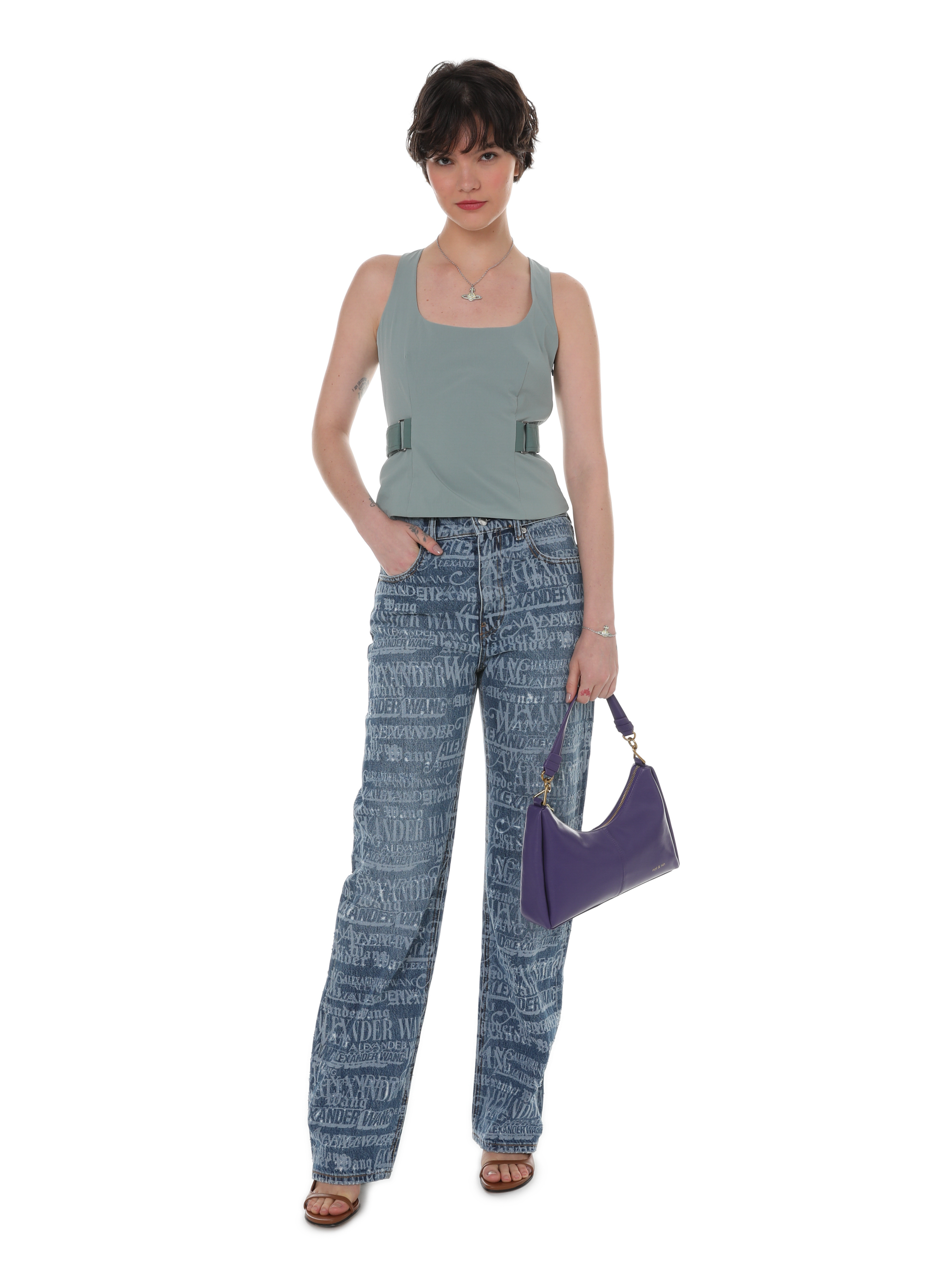 Top court Leila en nylon MIAOU Bleu