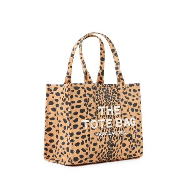 Marc Jacobs Sac Cabas The Cheetah Canvas Large Tote Bag In Nude
