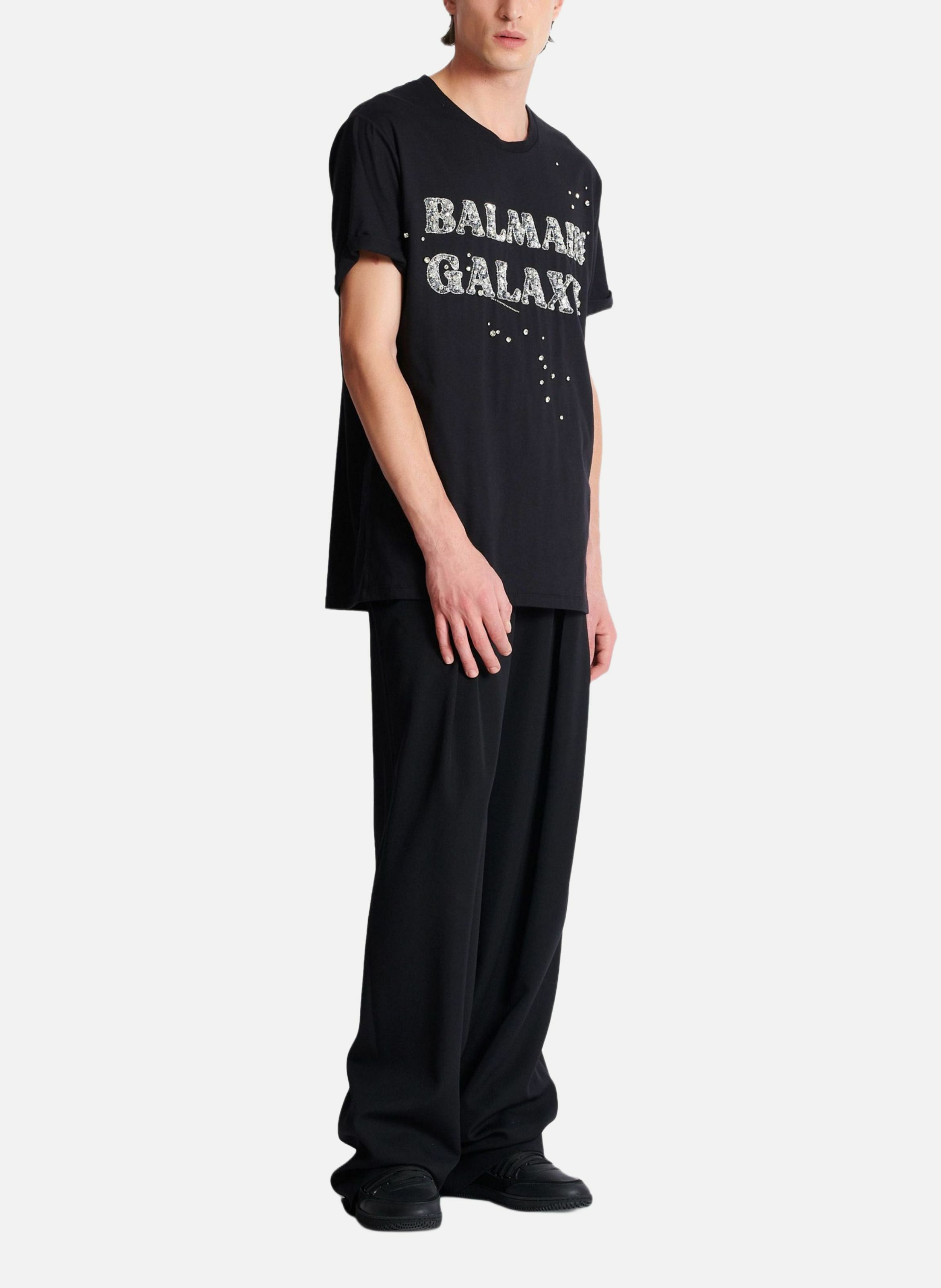 T-shirt brodé balmain galaxy BALMAIN Argent